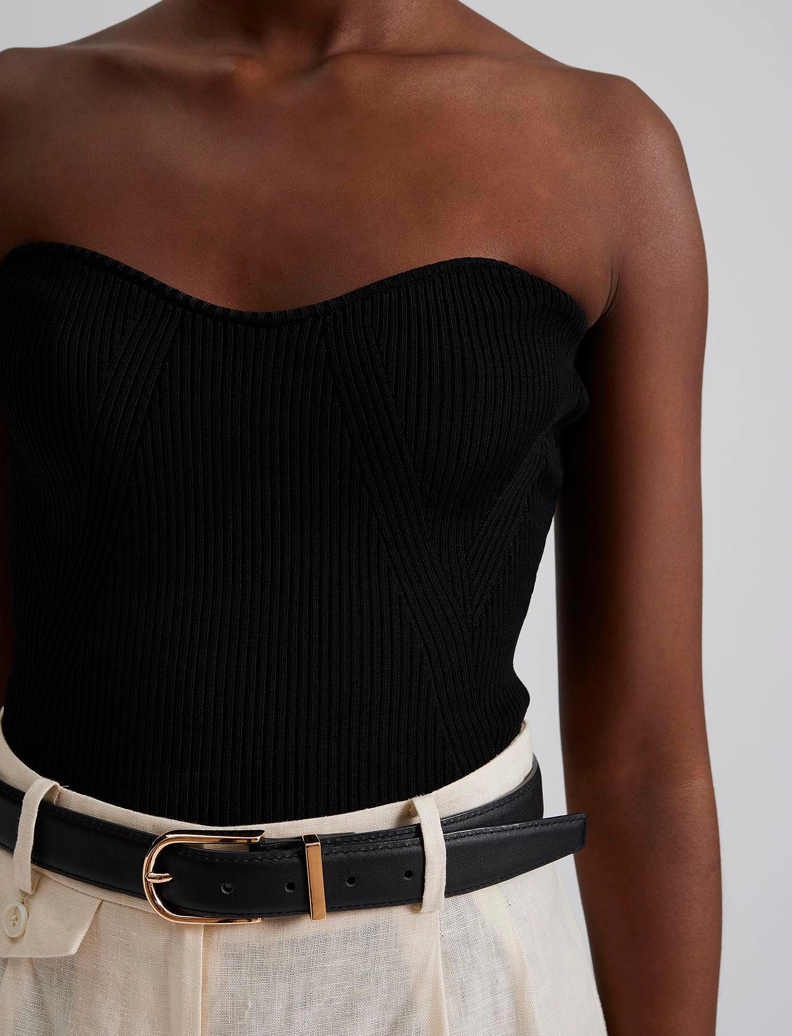 Malina - Enya knitted bustier top - black - 5