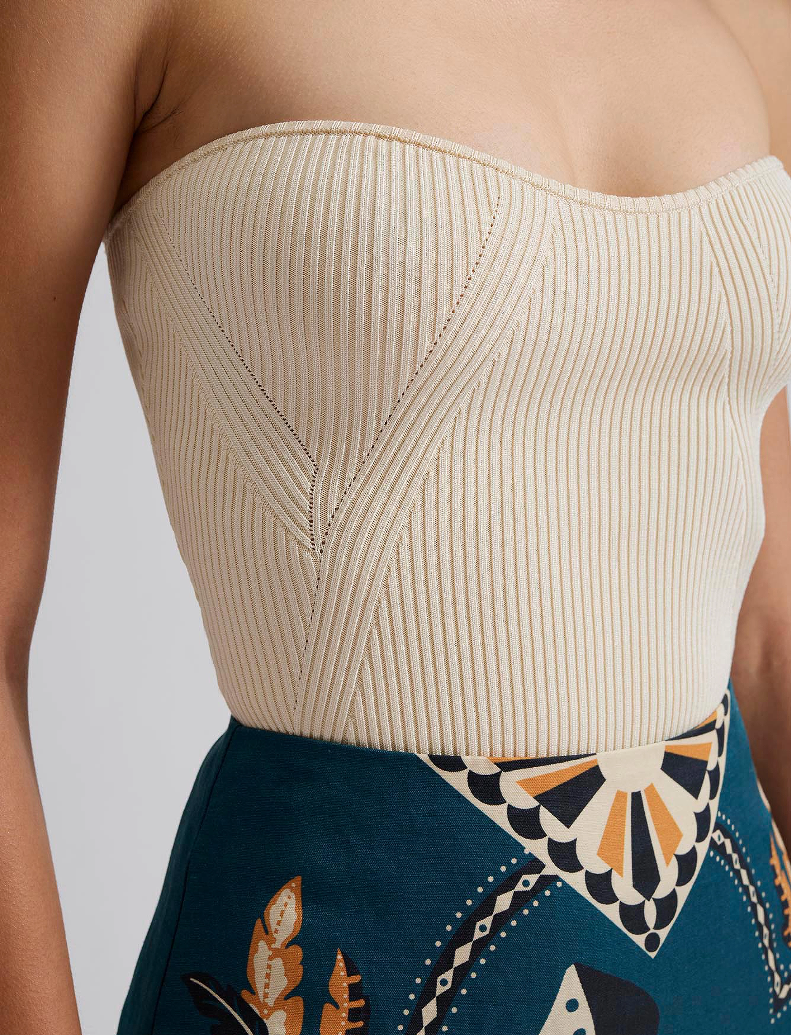 Malina - Enya knitted bustier top - crop tops - vanilla - 5