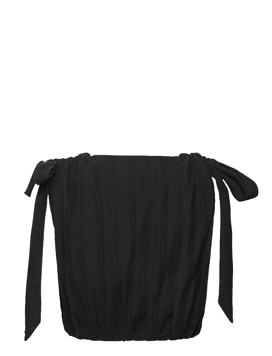 Malina - Kala embroidered cotton cropped top - crop tops - black - 2