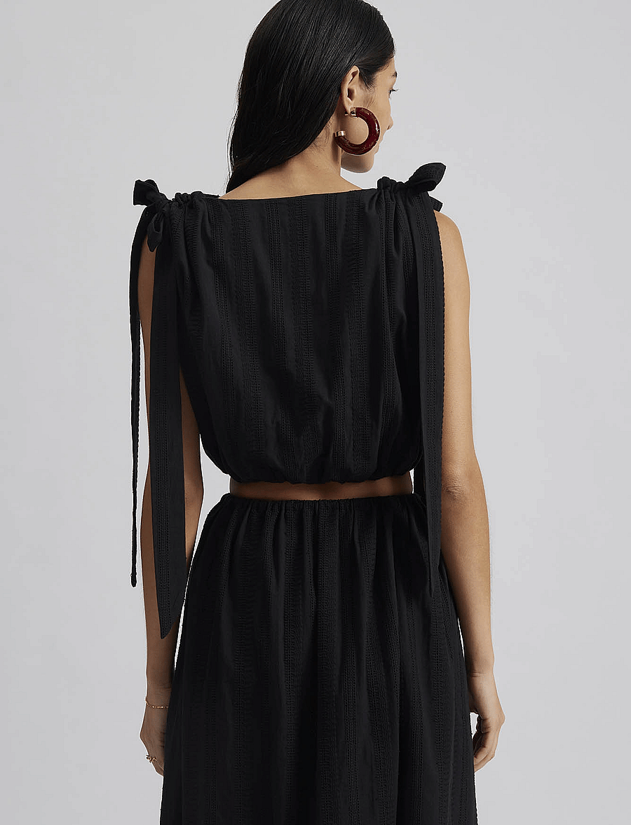 Malina - Kala embroidered cotton cropped top - crop tops - black - 3