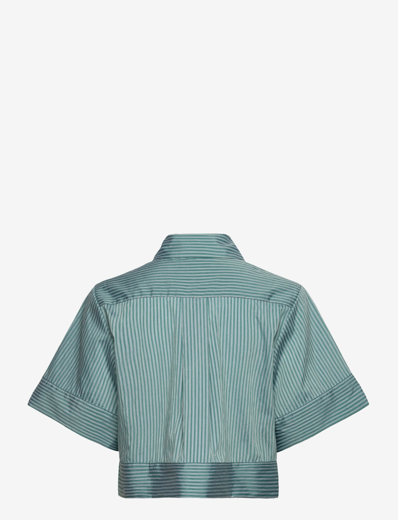 Malina - Selene Cropped Shirt - lühikeste varrukatega särgid - aqua stripe - 2
