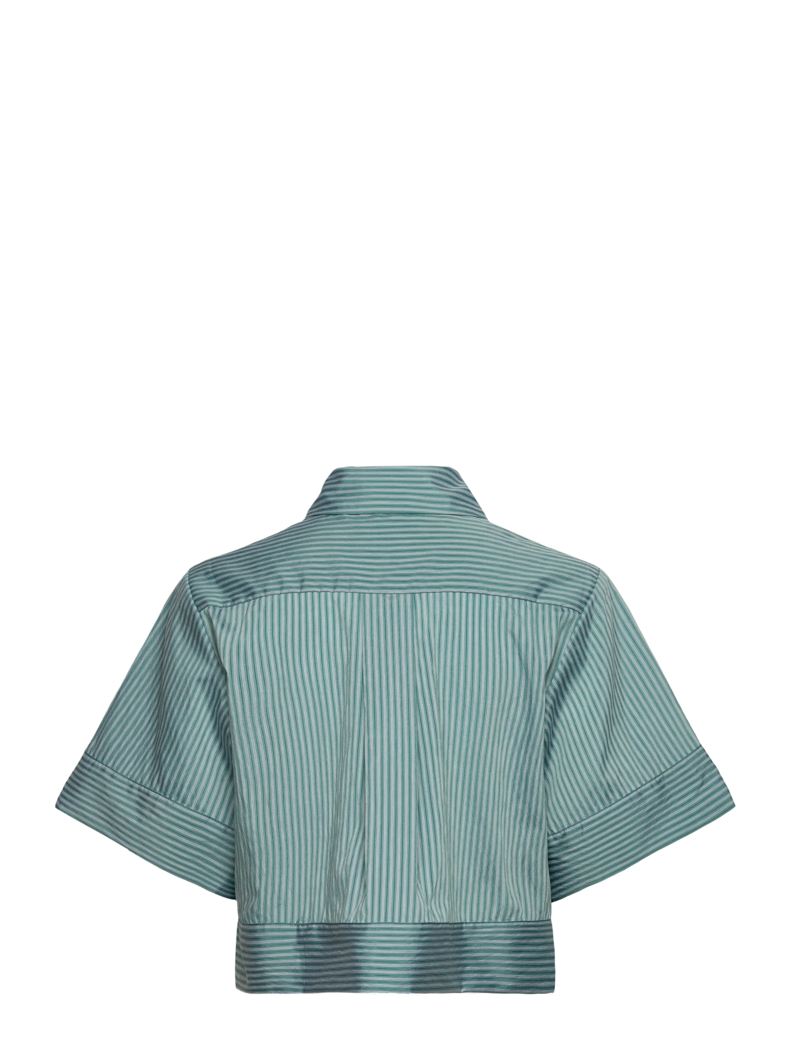 Malina - Selene Cropped Shirt - kurzärmlige hemden - aqua stripe - 2