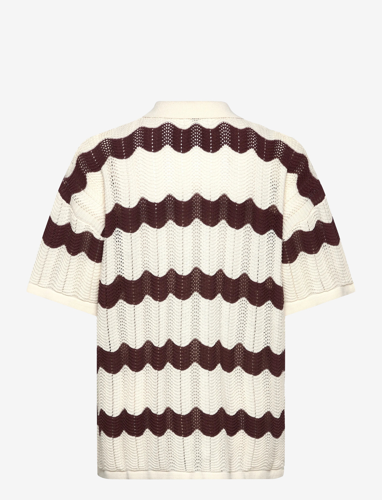 Malina - Alana Oversized Knitted shirt - herbstliche kleidung - brown stripe - 1