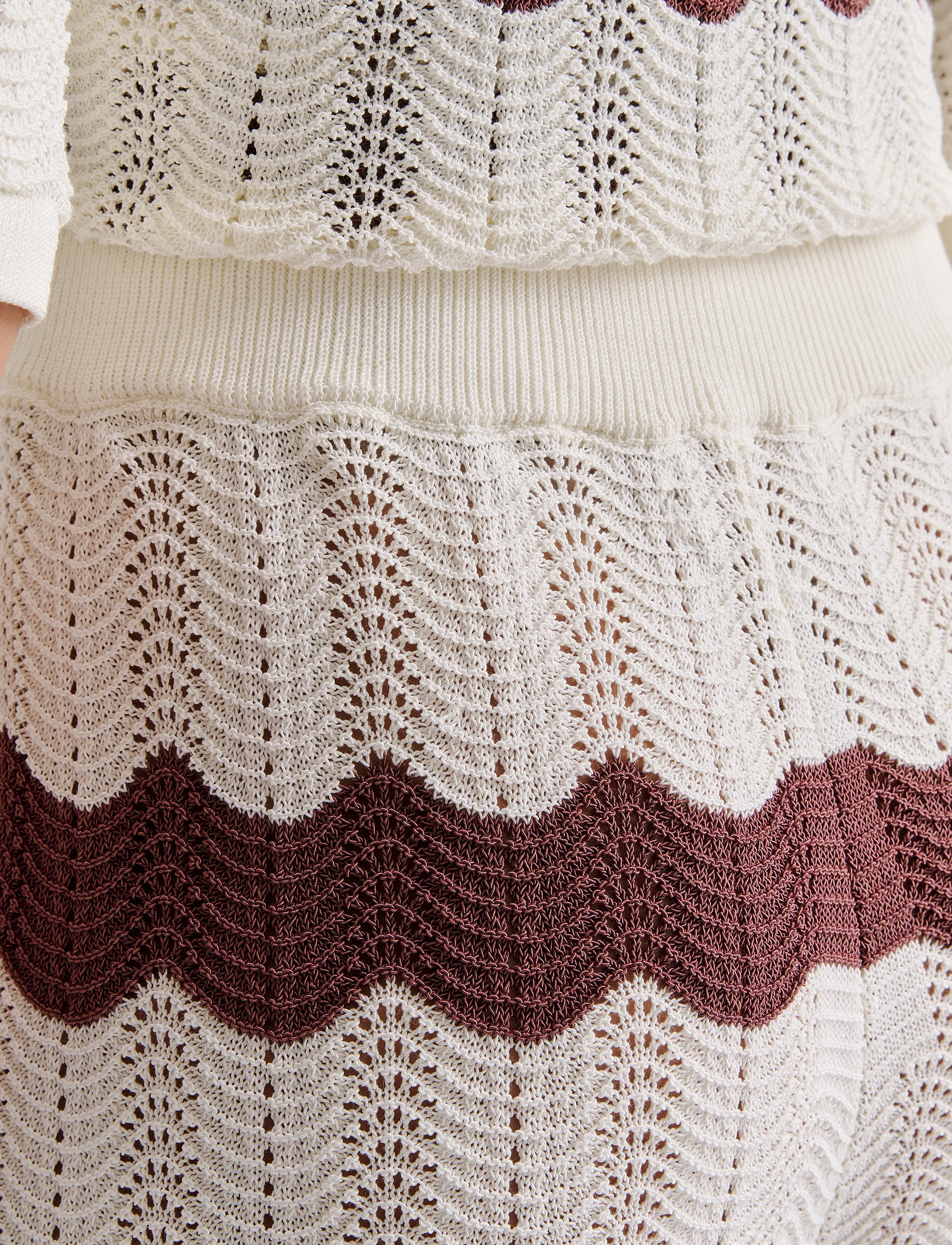 Malina - Keily Straight Knitted Pants - brown stripe - 4