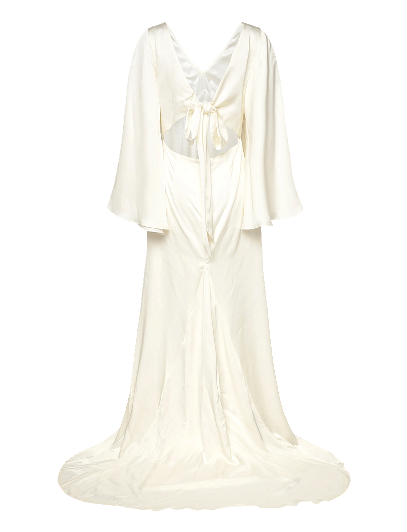 Malina - Simone tie-back satin gown - brudekjoler - cream - 1