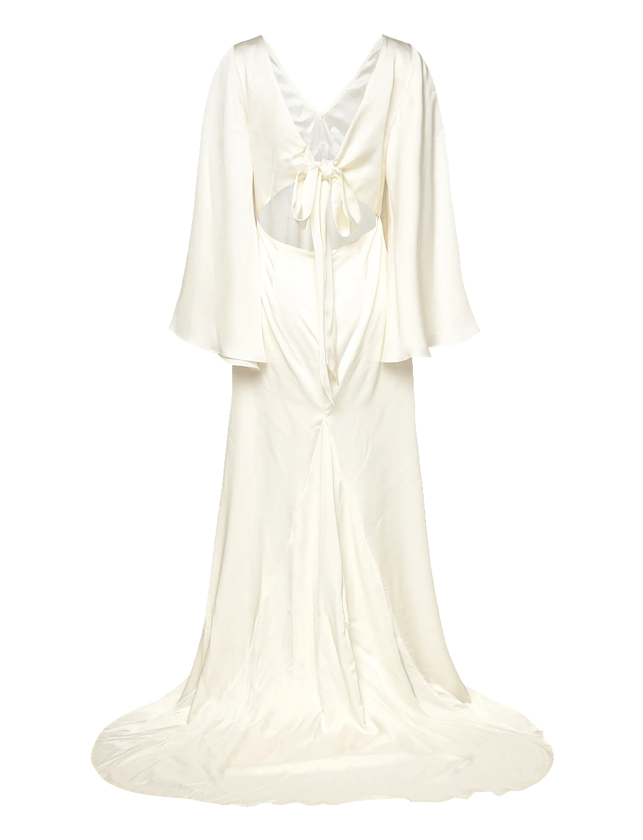 Malina - Simone tie-back satin gown - bröllopsklänningar - cream - 1