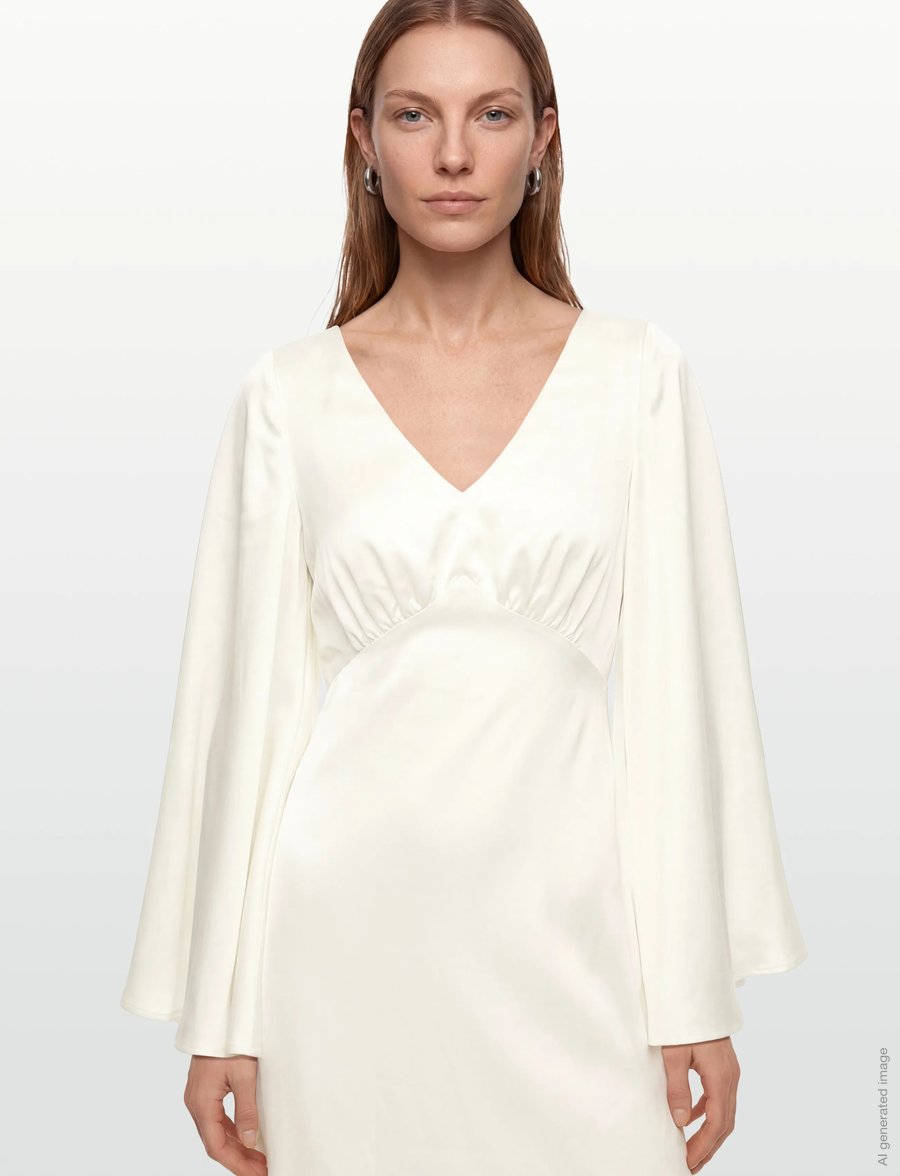 Malina - Simone tie-back satin gown - pulmakleidid - cream - 3
