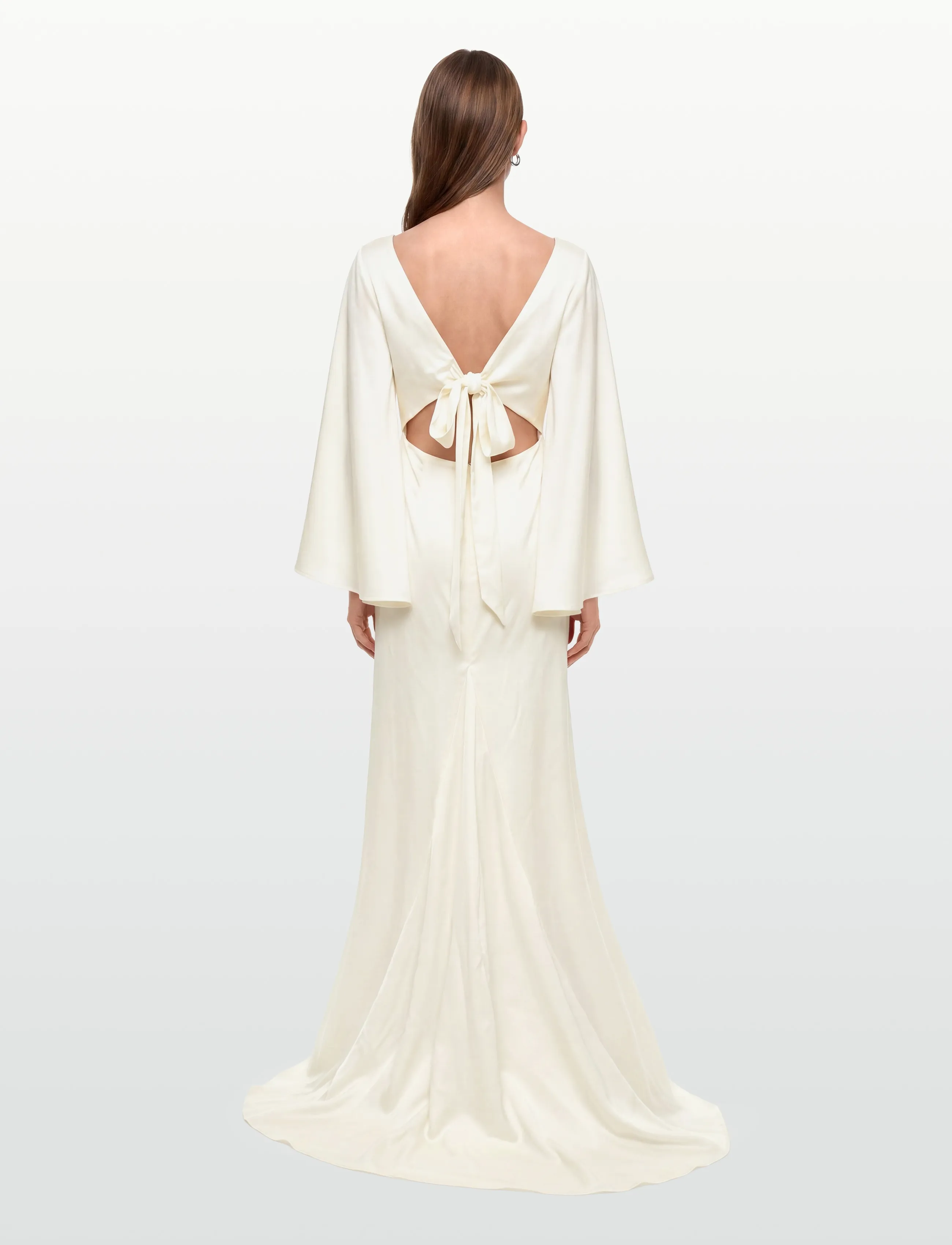 Malina - Simone tie-back satin gown - pulmakleidid - cream - 4