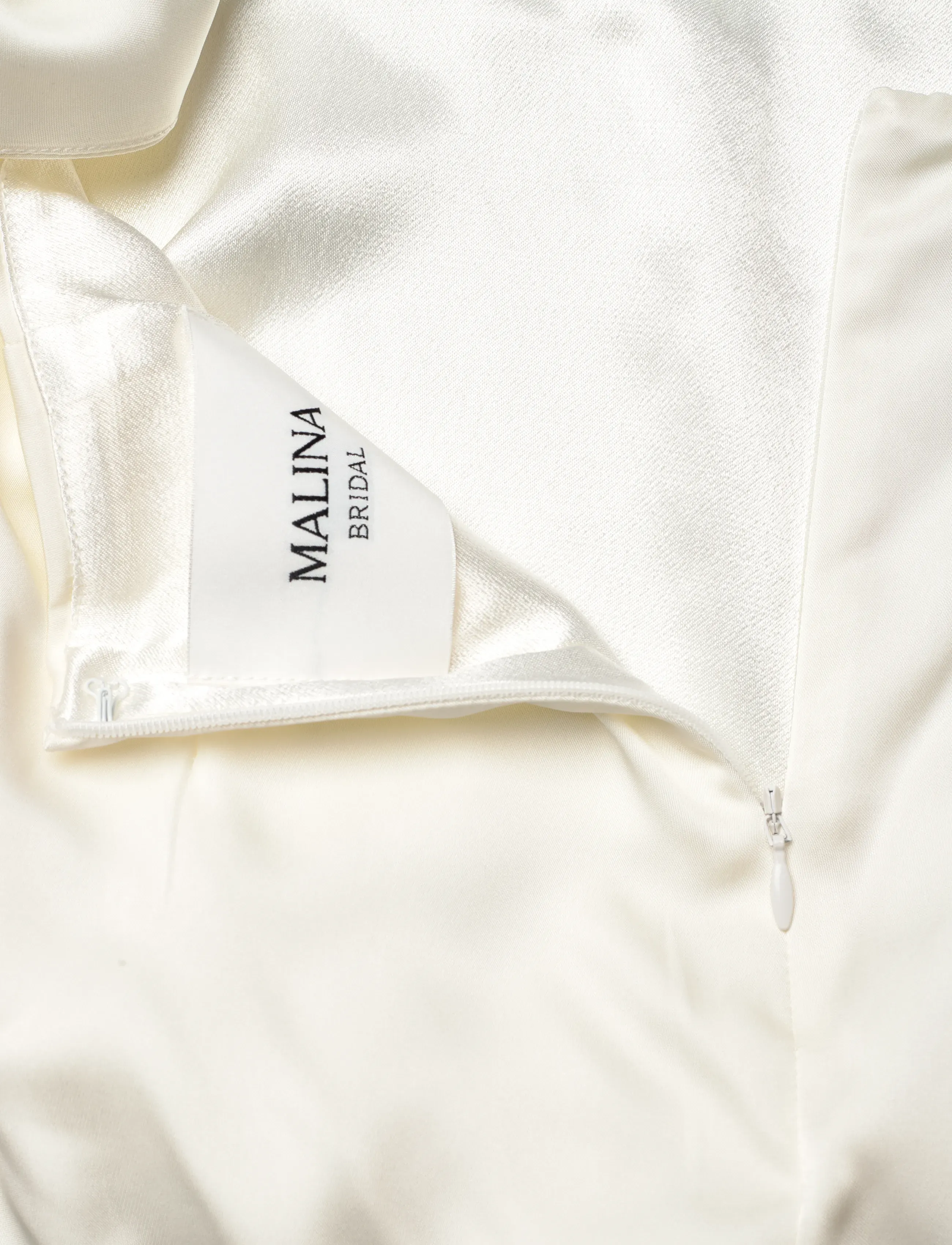 Malina - Simone tie-back satin gown - vestuvinės suknelės - cream - 2