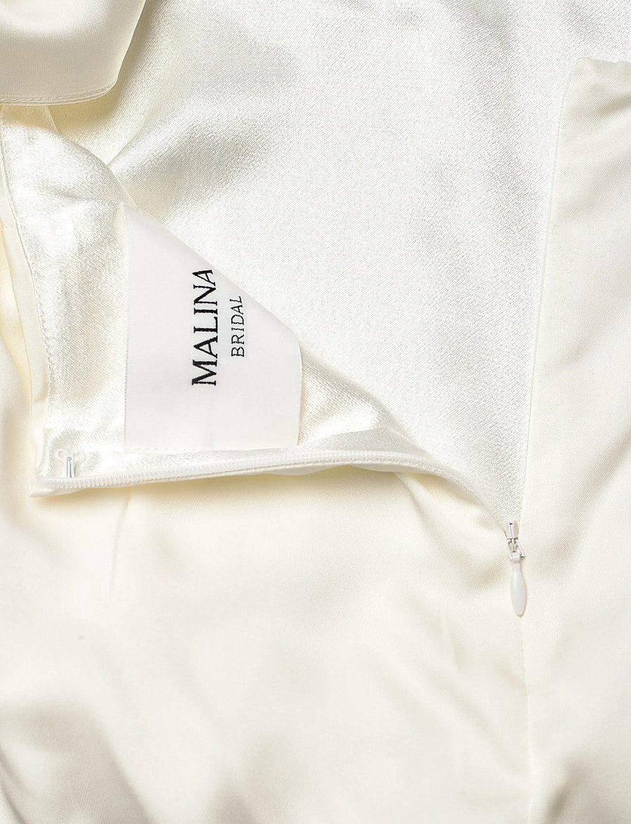Malina - Simone tie-back satin gown - bröllopsklänningar - cream - 2