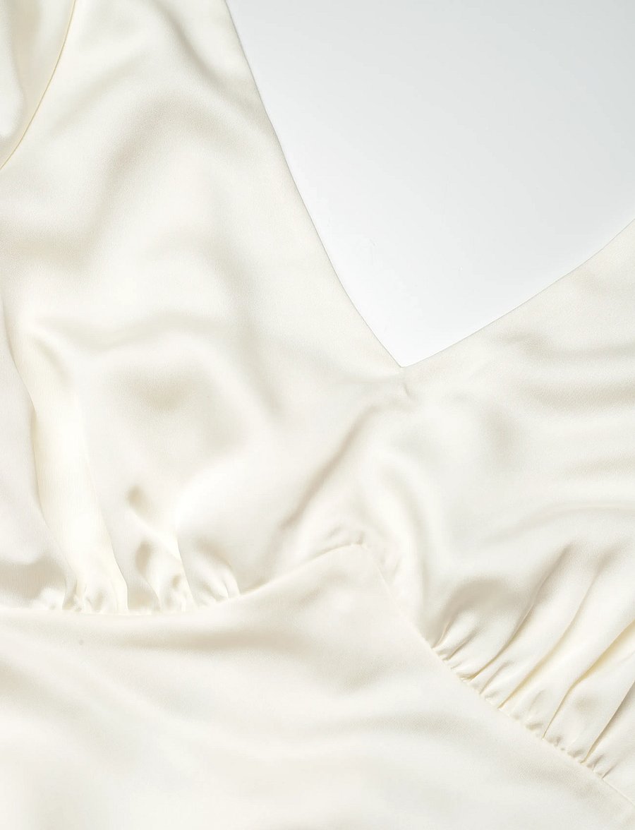 Malina - Simone tie-back satin gown - bröllopsklänningar - cream - 4