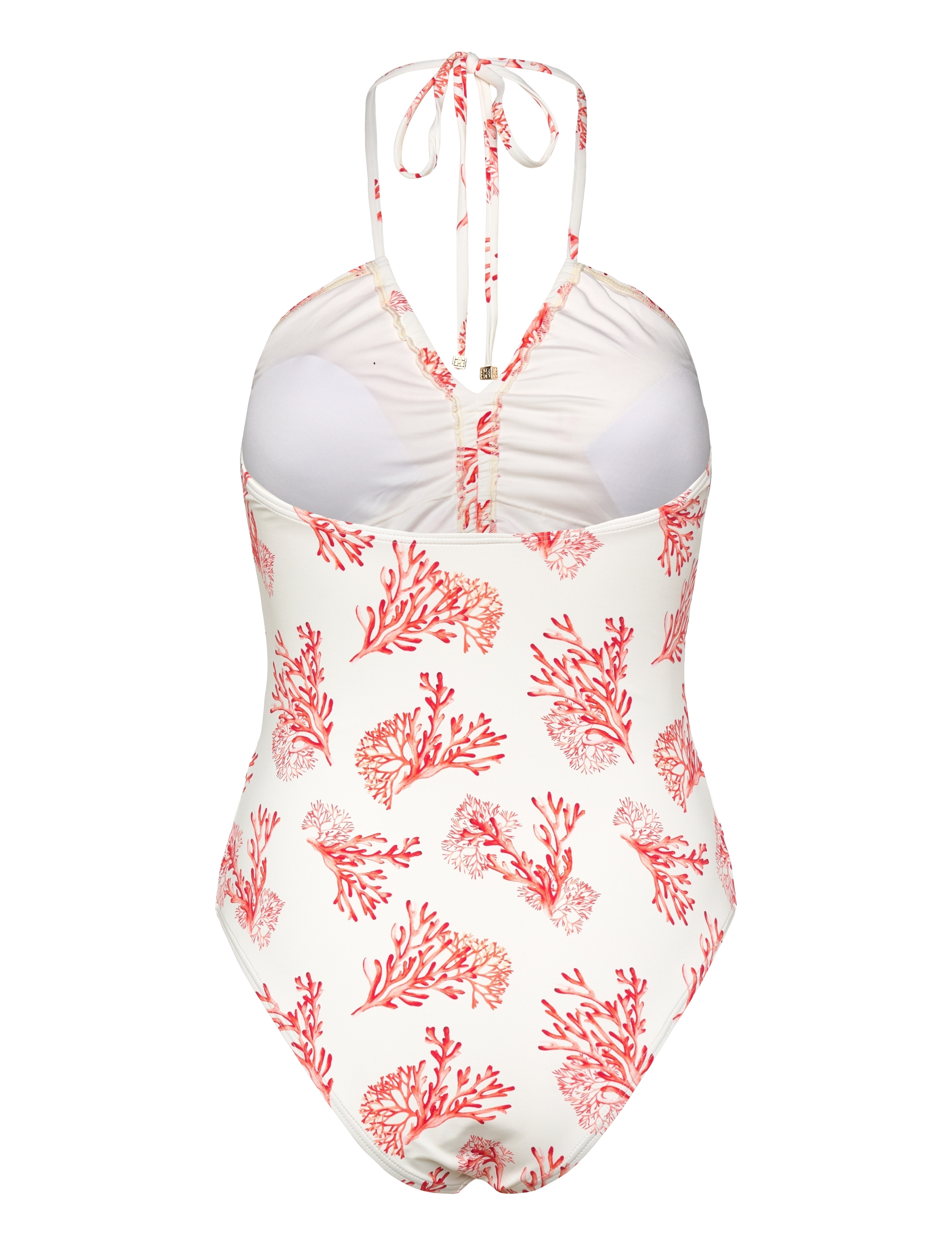 Malina - Misty ruched halterneck swimsuit - badpakken - coral red - 2