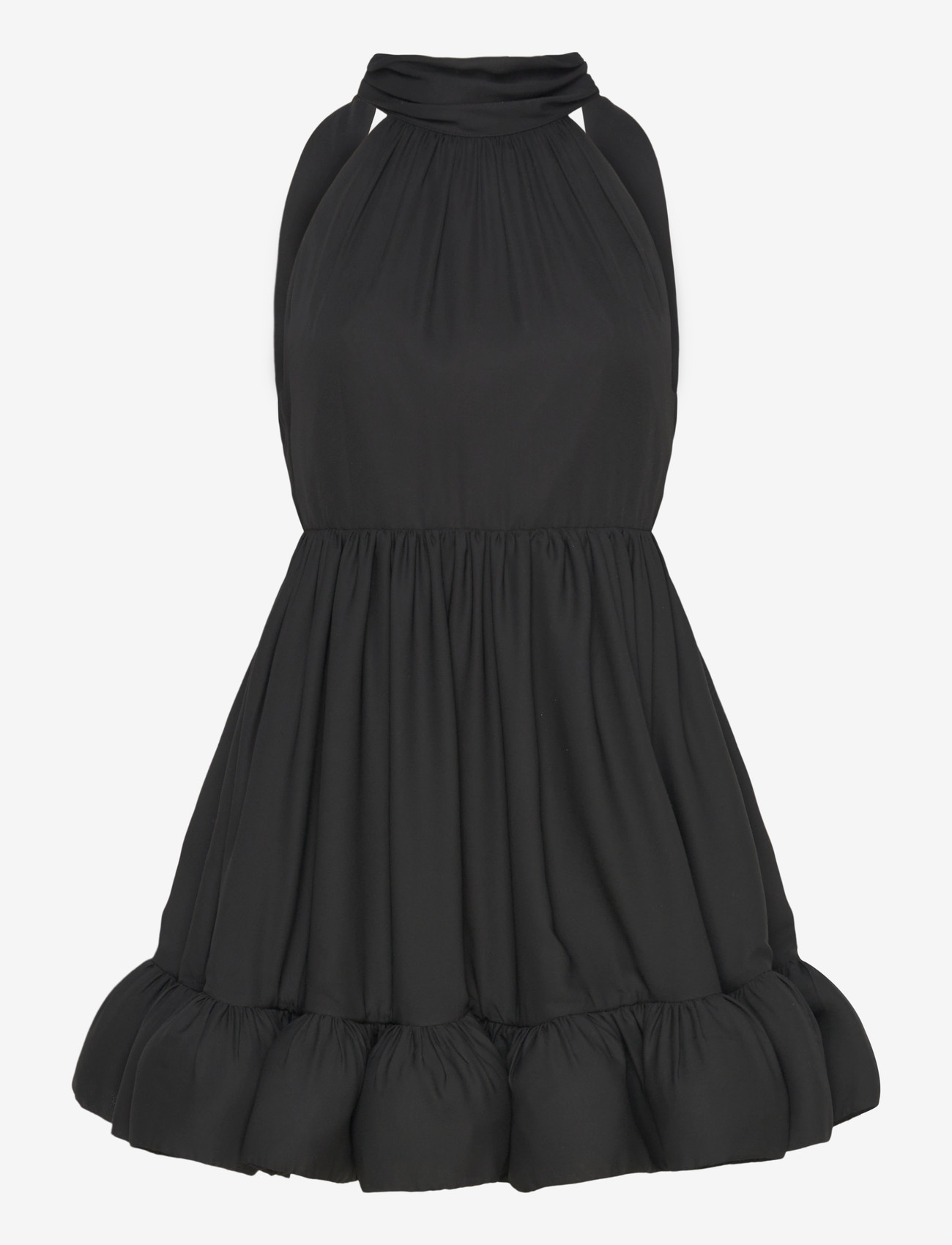 Malina - Fern Halterneck Ruffled Mini Dress - Õhtukleidid - black - 0