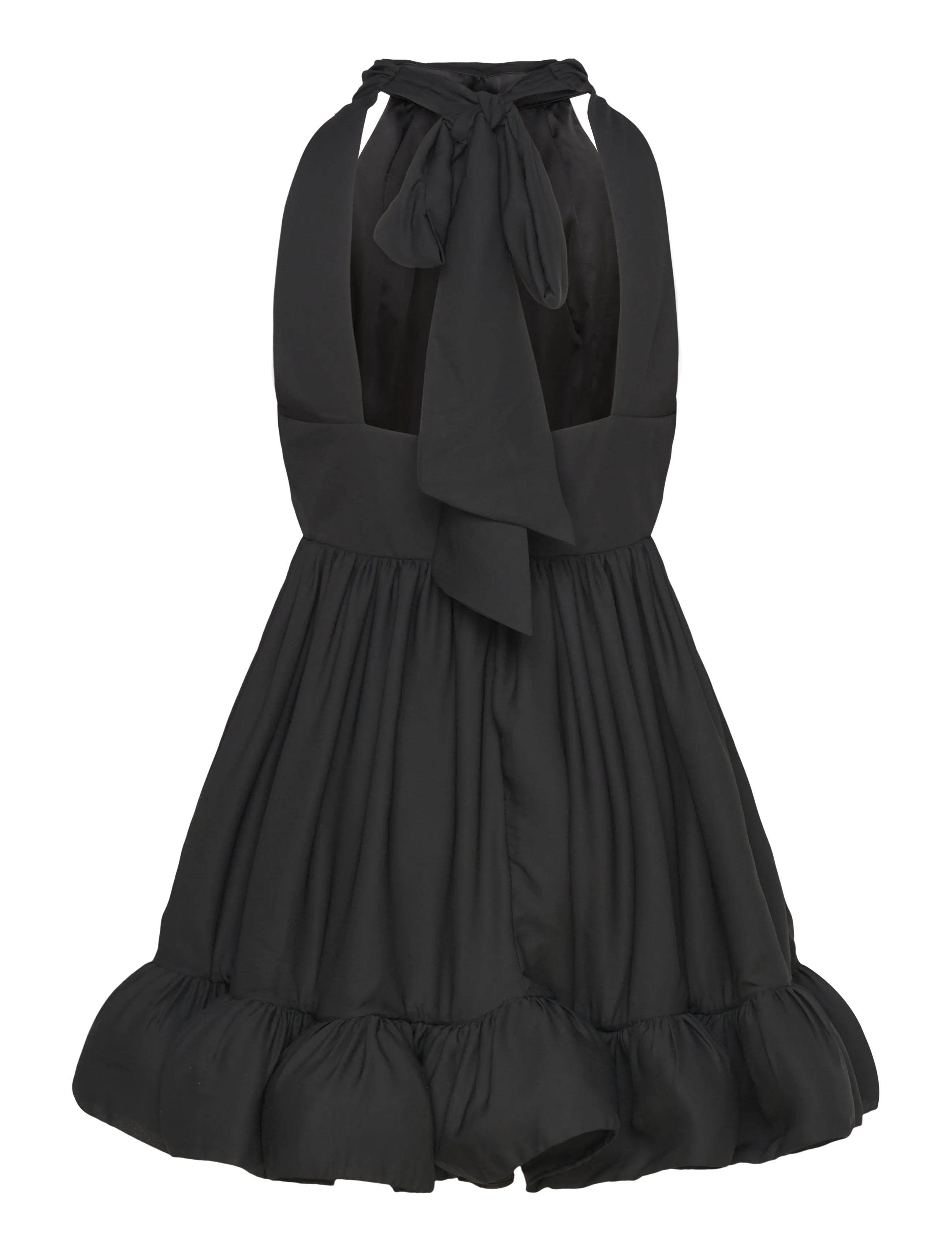 Malina - Fern Halterneck Ruffled Mini Dress - aftenkjoler - black - 2