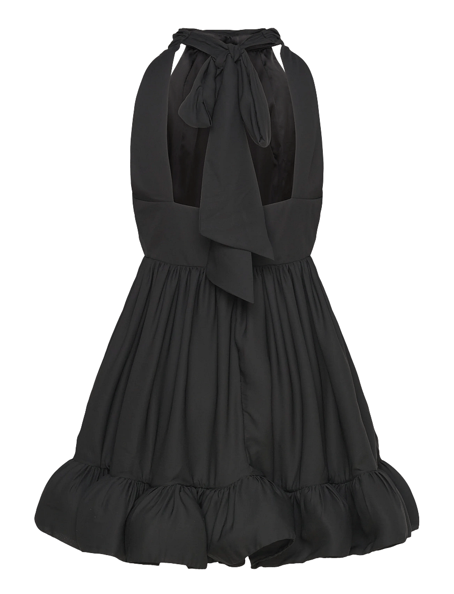 Malina - Fern Halterneck Ruffled Mini Dress - Õhtukleidid - black - 2