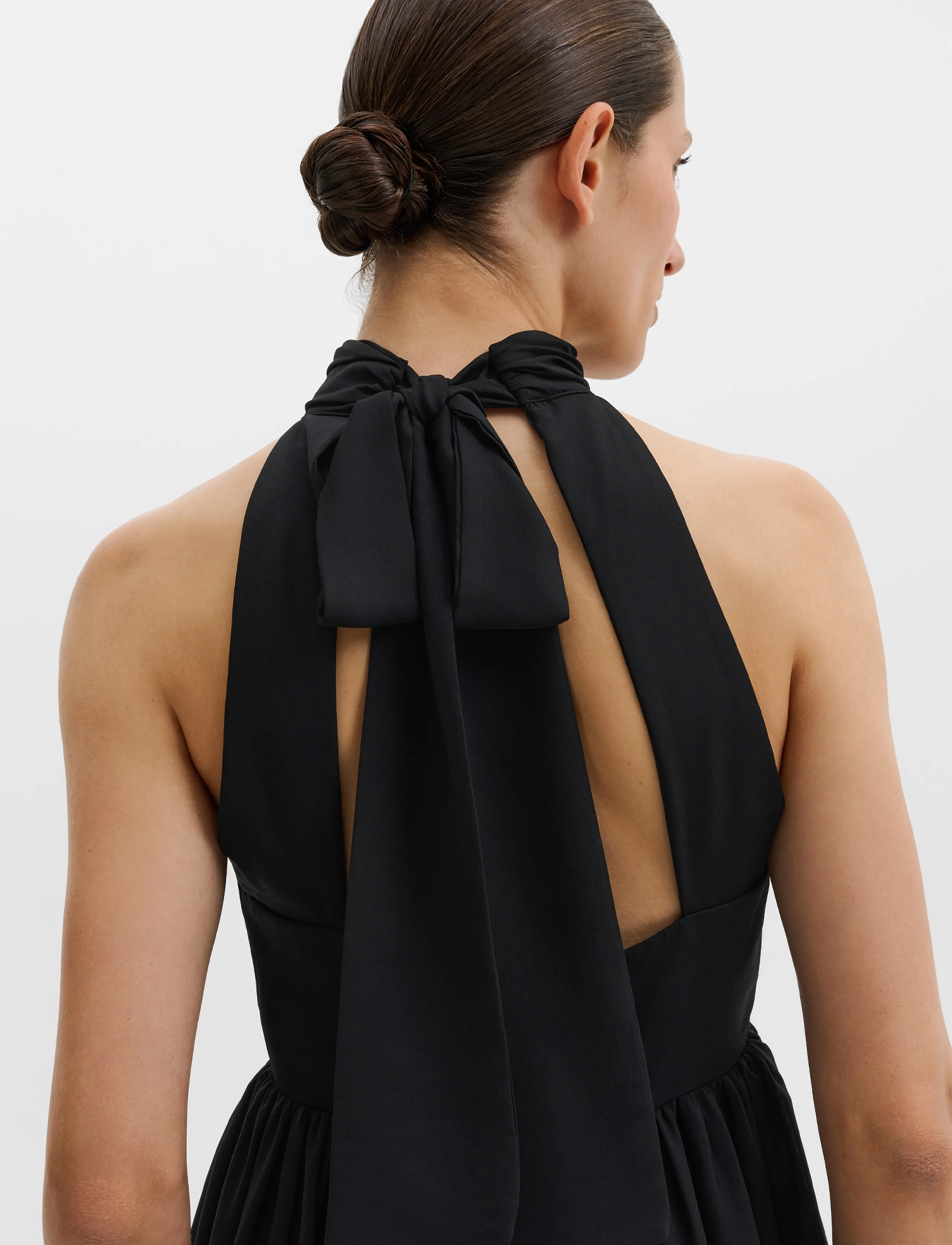 Malina - Fern Halterneck Ruffled Mini Dress - aftenkjoler - black - 5