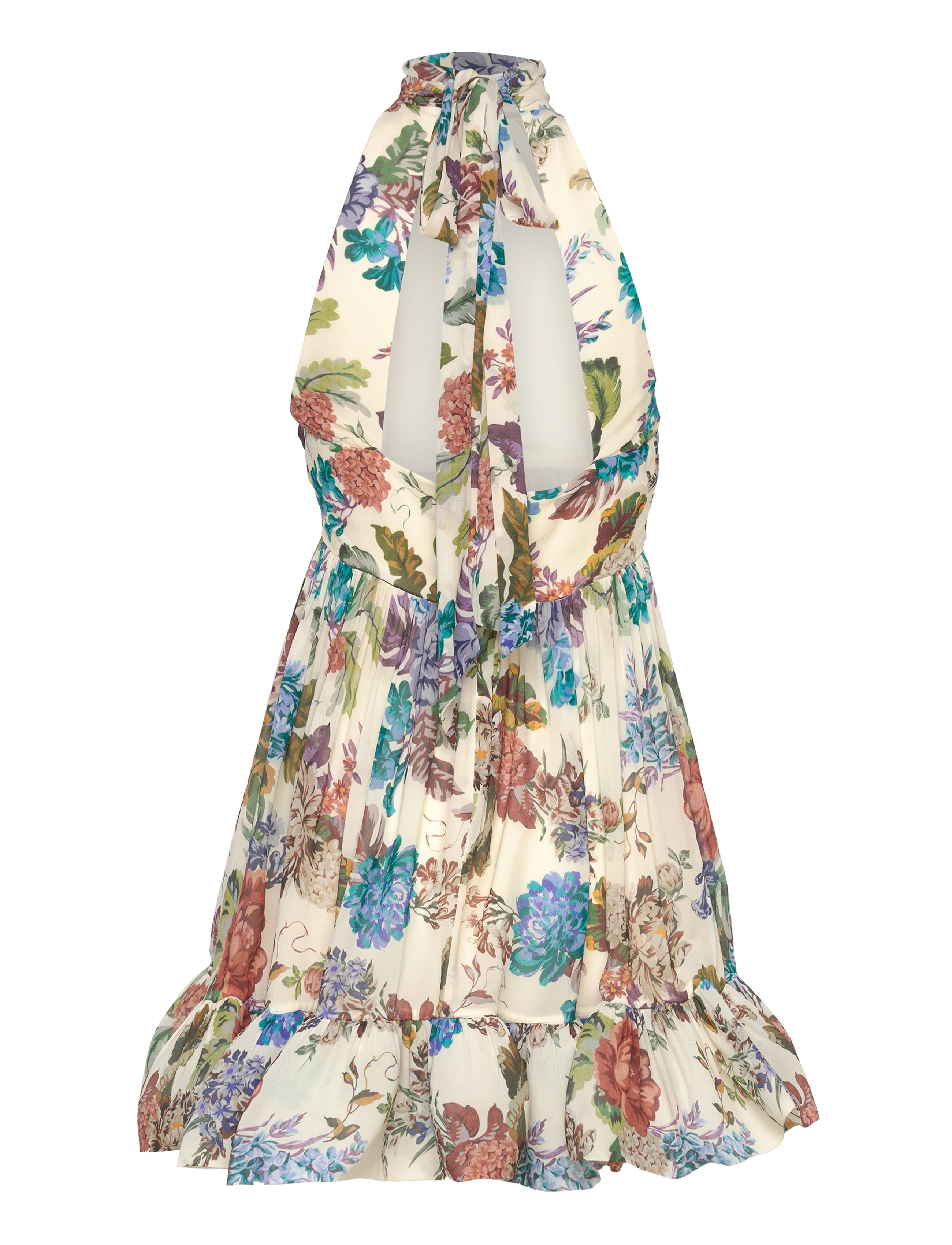 Malina - Fern Halterneck Ruffled Mini Dress - abendkleider - botanic florals - 2
