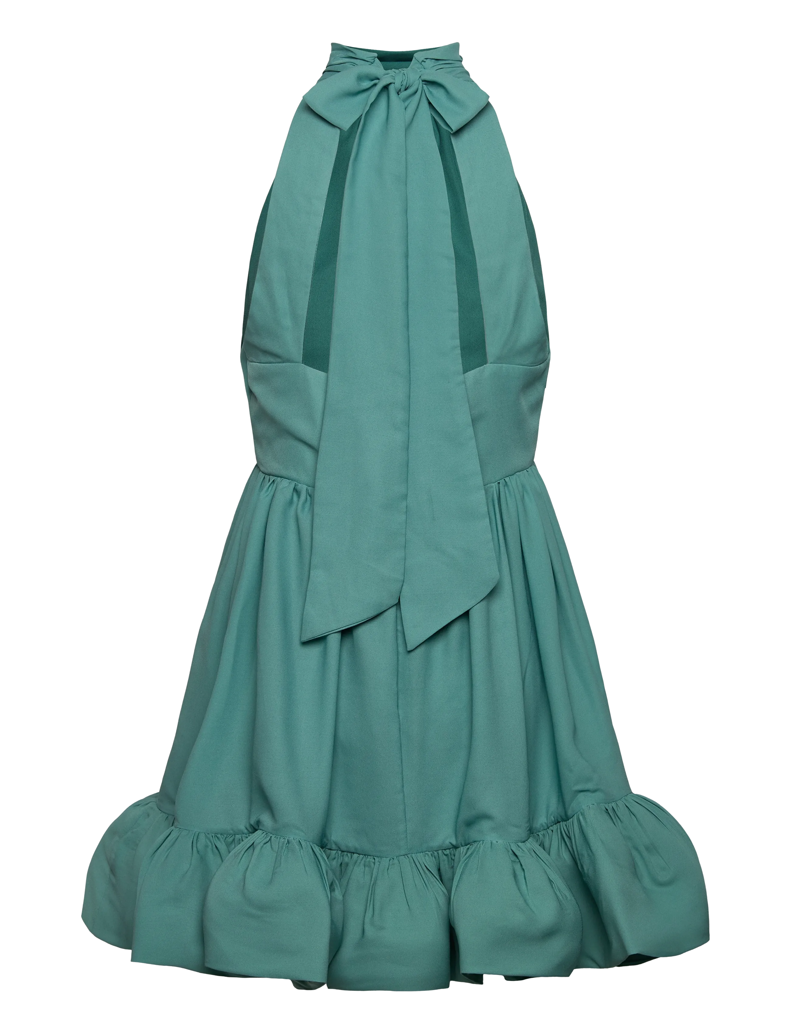 Malina - Fern Halterneck Ruffled Mini Dress - aftenkjoler - deep aqua - 2