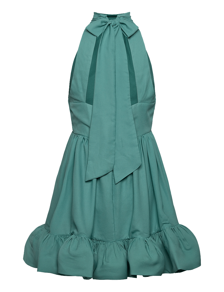 Malina - Fern Halterneck Ruffled Mini Dress - evening dresses - deep aqua - 2