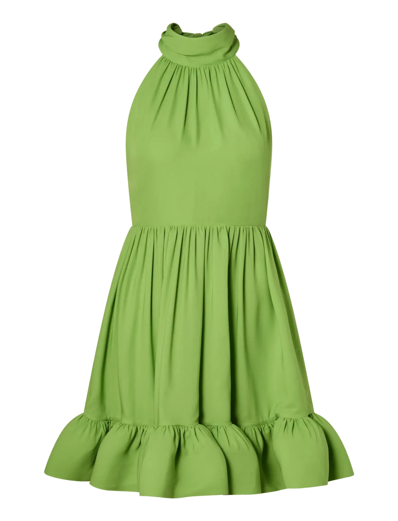 Malina - Fern Halterneck Ruffled Mini Dress - aftenkjoler - lime - 1