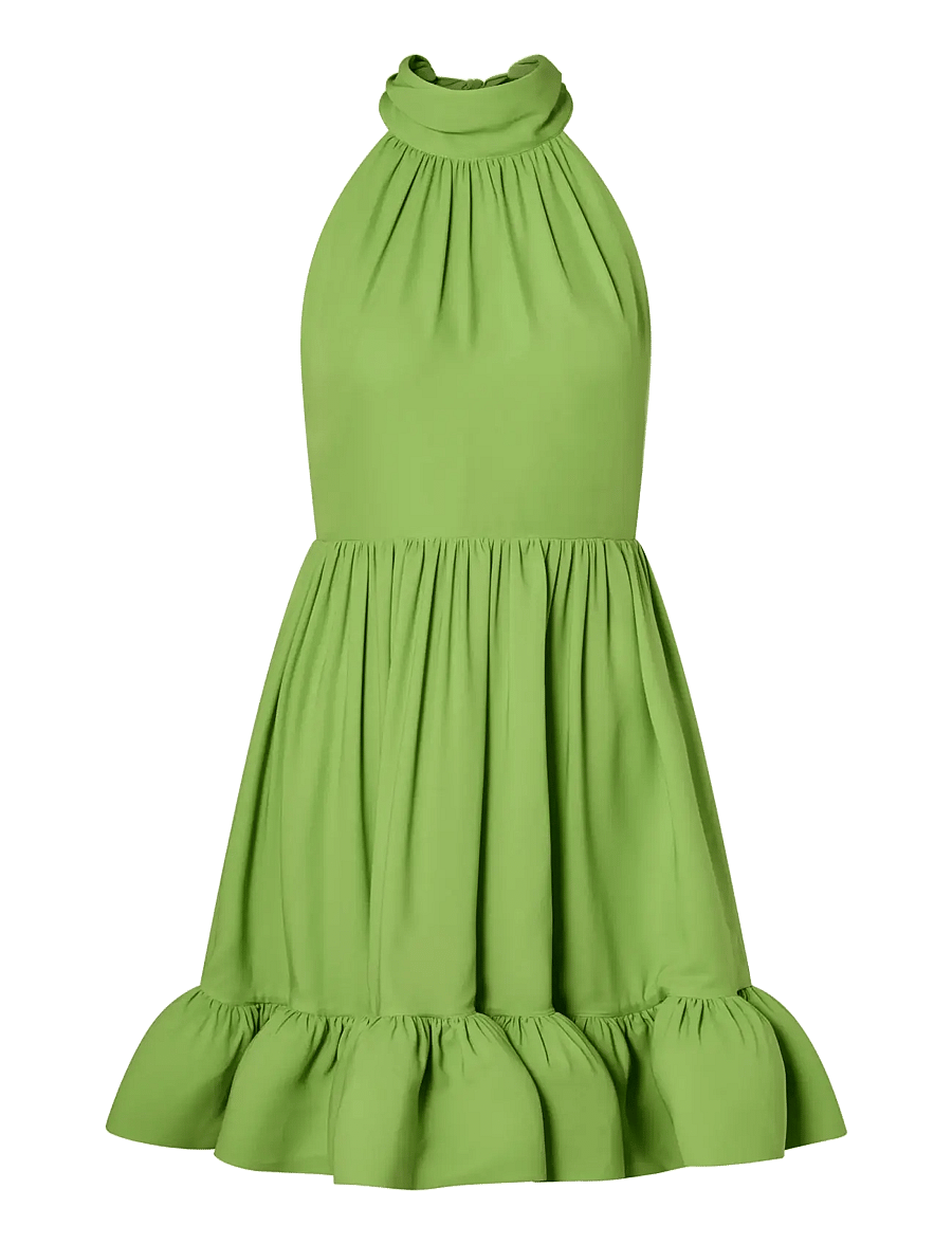 Malina - Fern Halterneck Ruffled Mini Dress - Õhtukleidid - lime - 1
