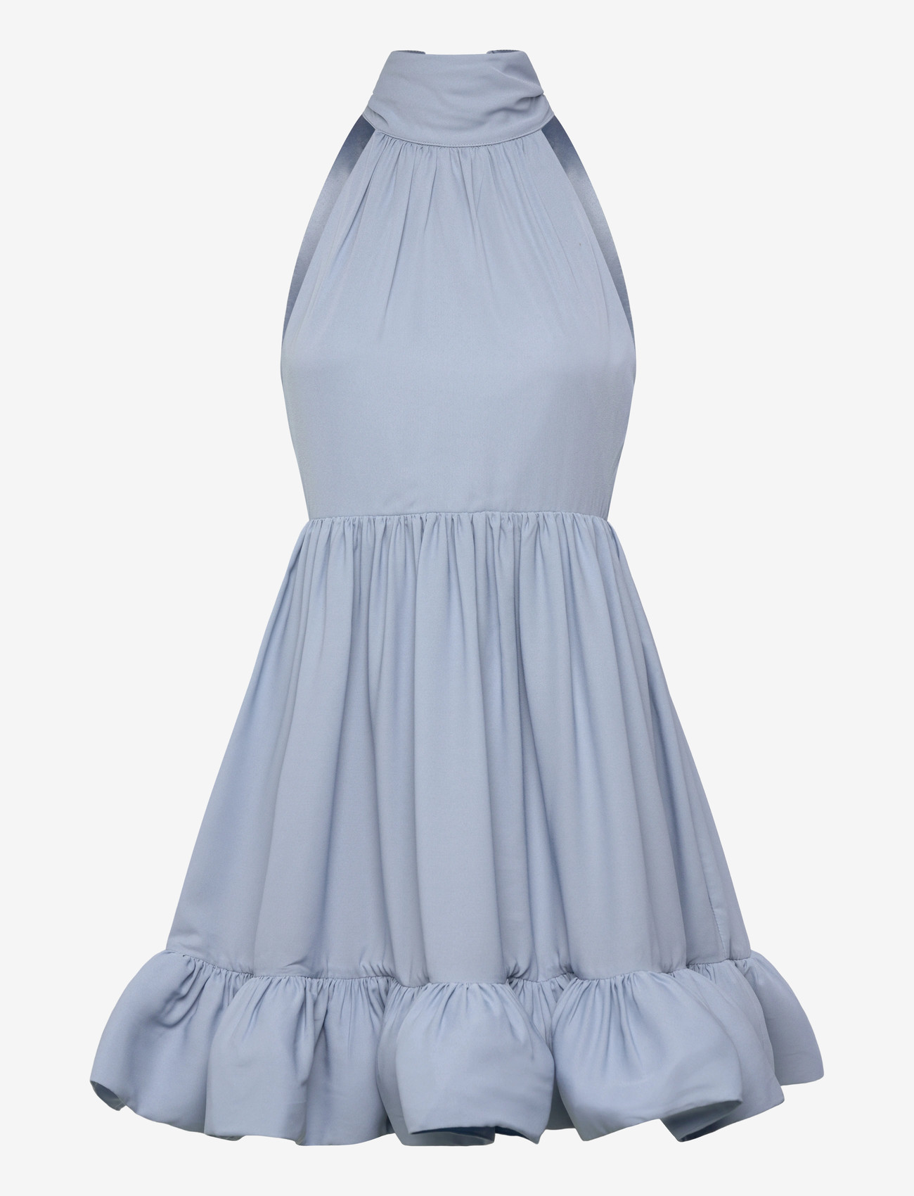 Malina - Fern Halterneck Ruffled Mini Dress - evening dresses - sky - 1