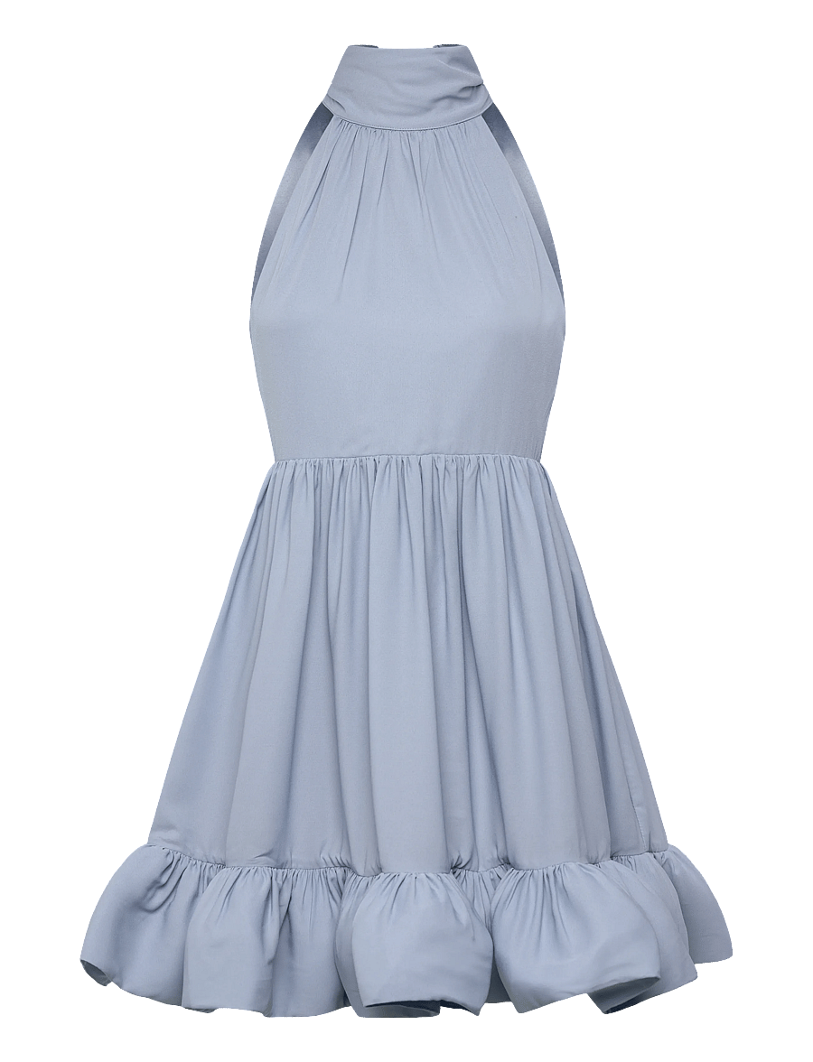 Malina - Fern Halterneck Ruffled Mini Dress - Õhtukleidid - sky - 1