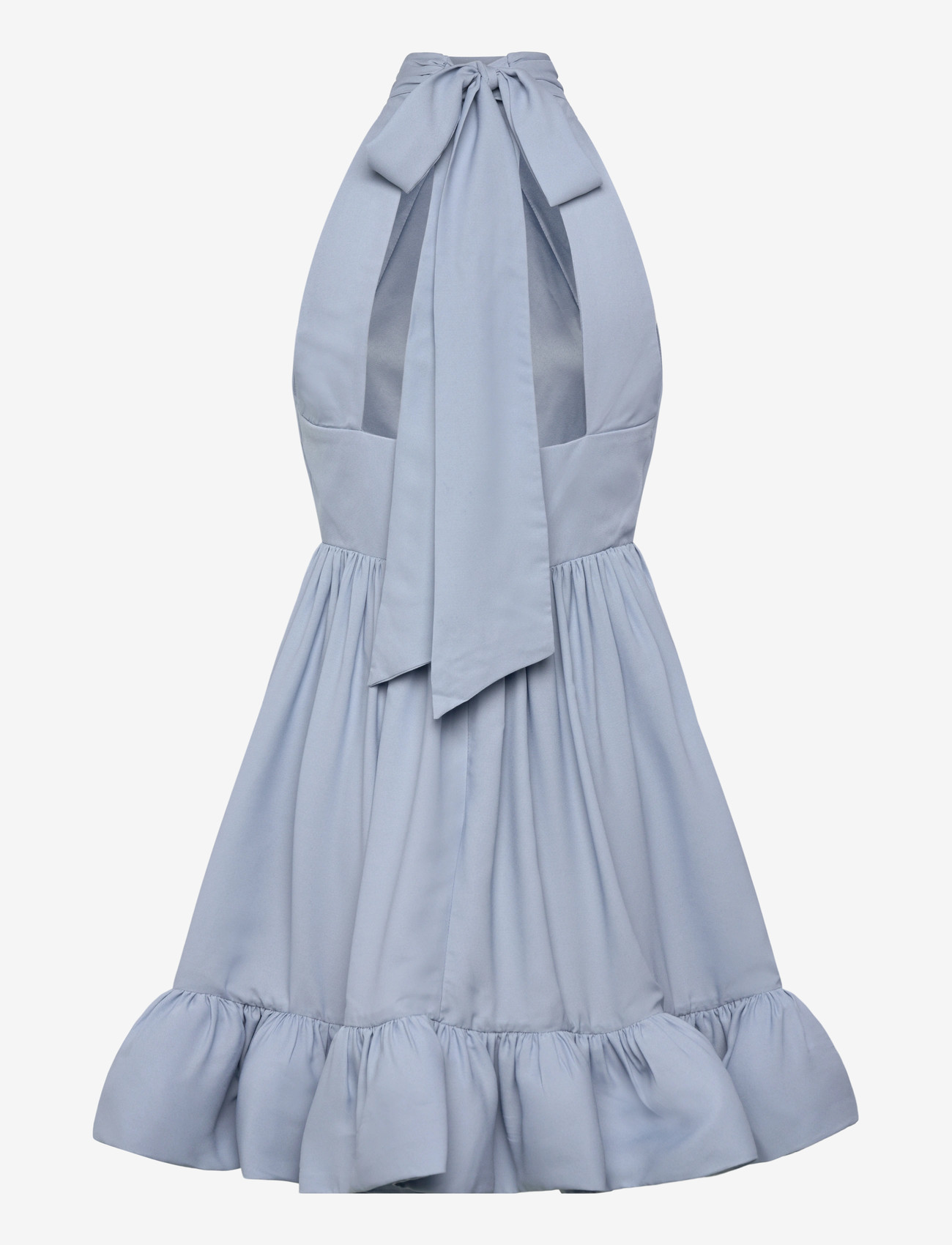 Malina - Fern Halterneck Ruffled Mini Dress - evening dresses - sky - 2