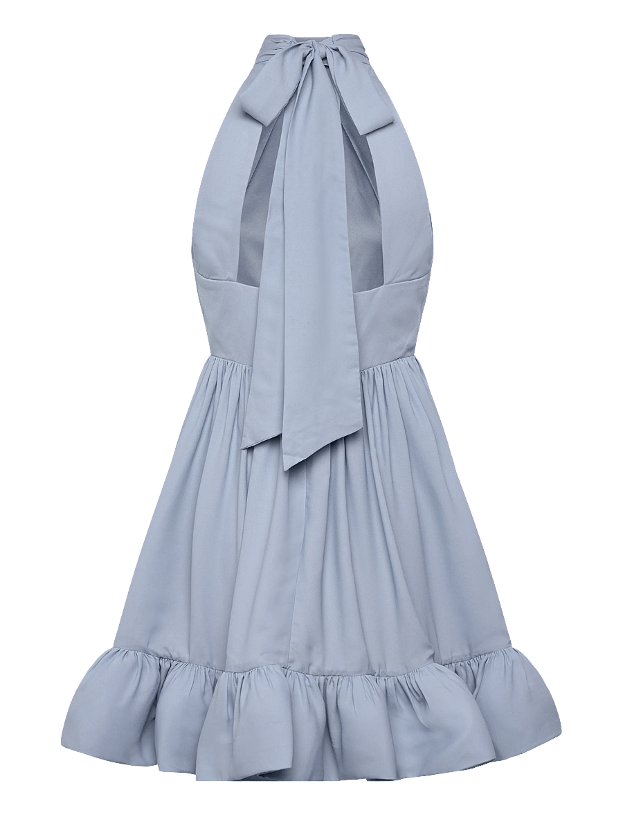 Malina - Fern Halterneck Ruffled Mini Dress - Õhtukleidid - sky - 2