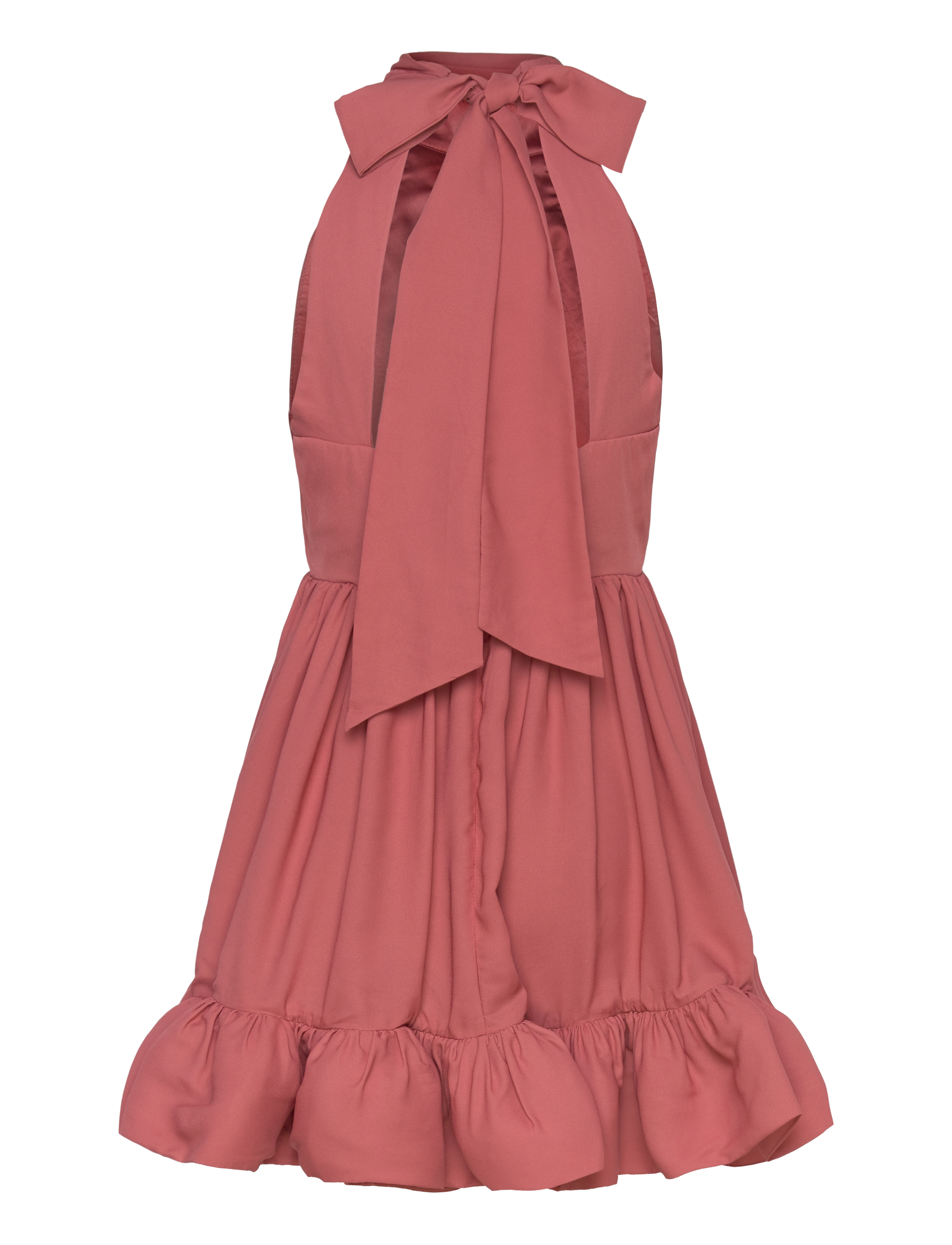 Malina - Fern Halterneck Ruffled Mini Dress - evening dresses - terracotta - 2