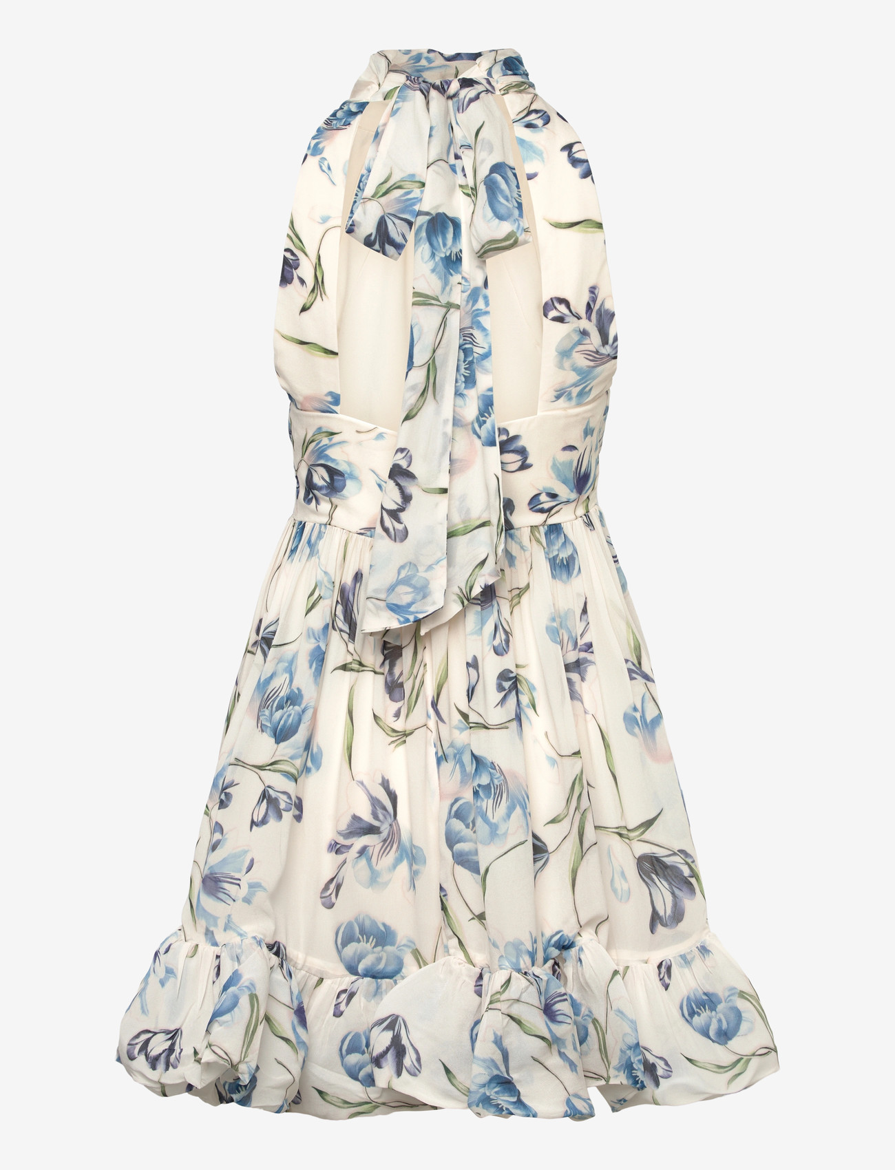 Malina - Fern Halterneck Ruffled Mini Dress - vakarinės suknelės - tulip blue - 2