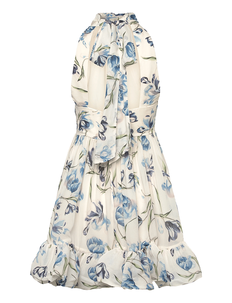 Malina - Fern Halterneck Ruffled Mini Dress - Õhtukleidid - tulip blue - 2