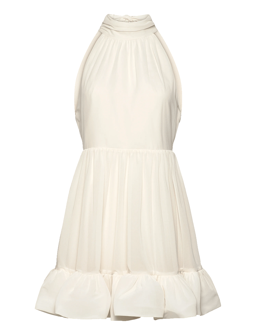 Malina - Fern Halterneck Ruffled Mini Dress - abendkleider - white - 1
