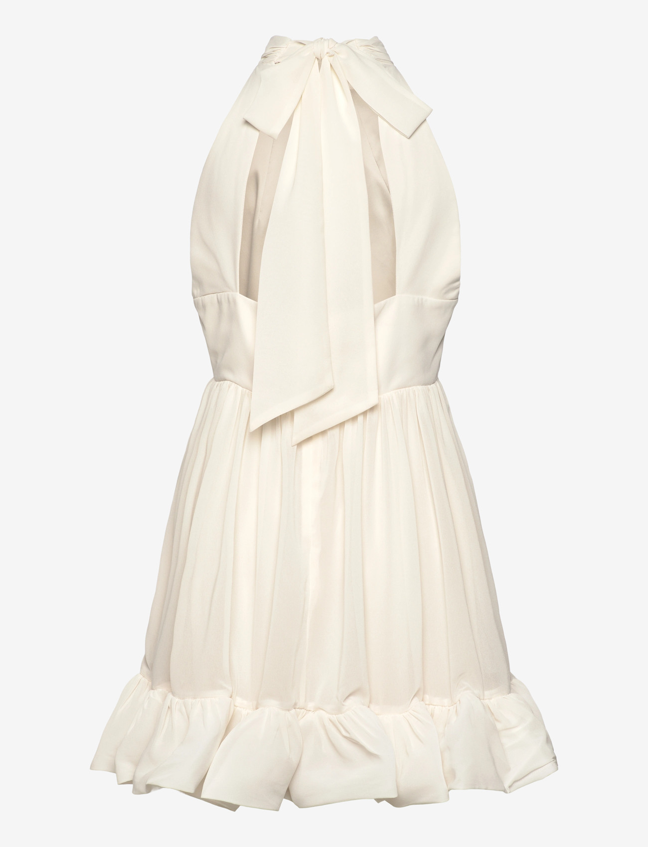 Malina - Fern Halterneck Ruffled Mini Dress - vakarinės suknelės - white - 2