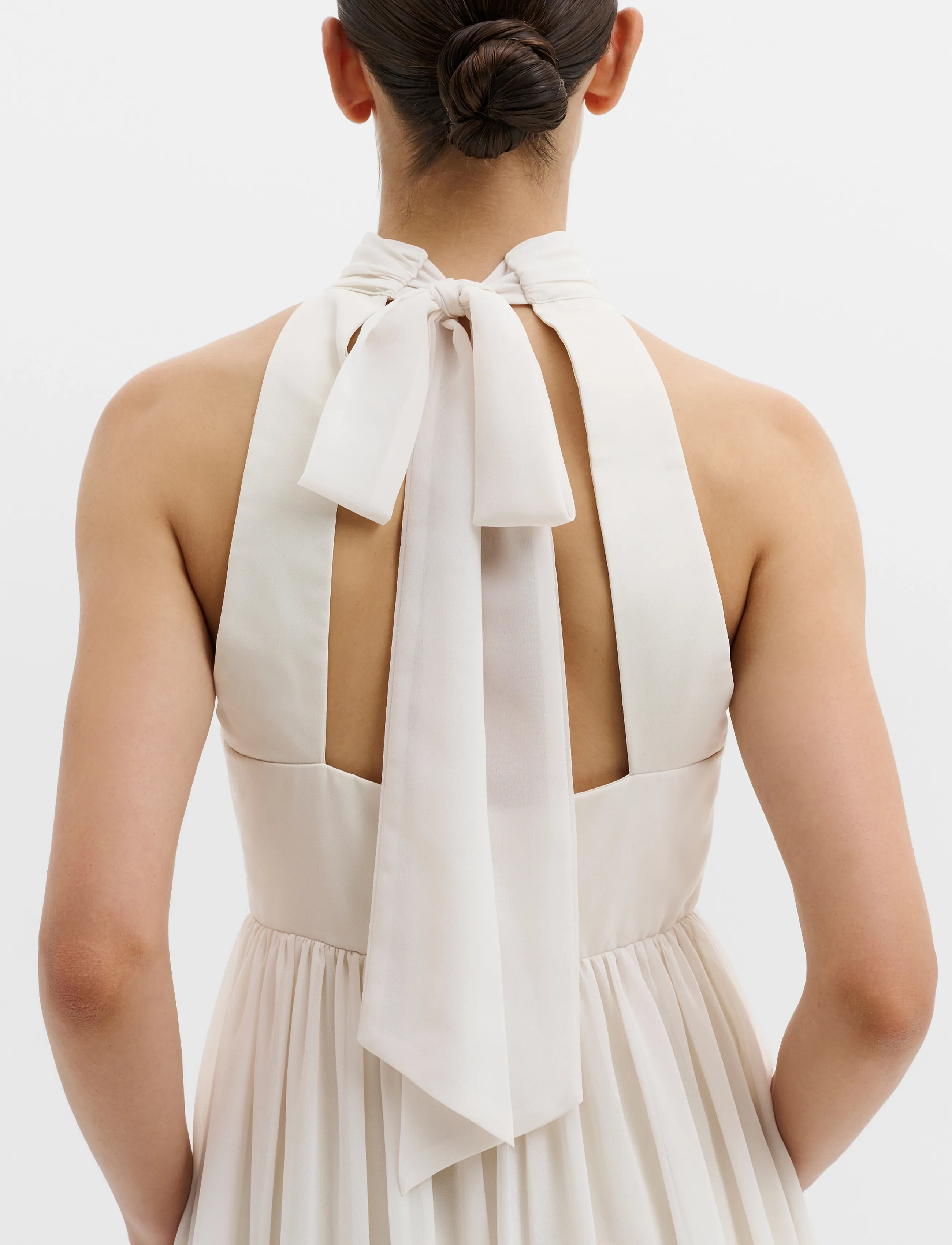 Malina - Fern Halterneck Ruffled Mini Dress - premium stiilid - white - 5