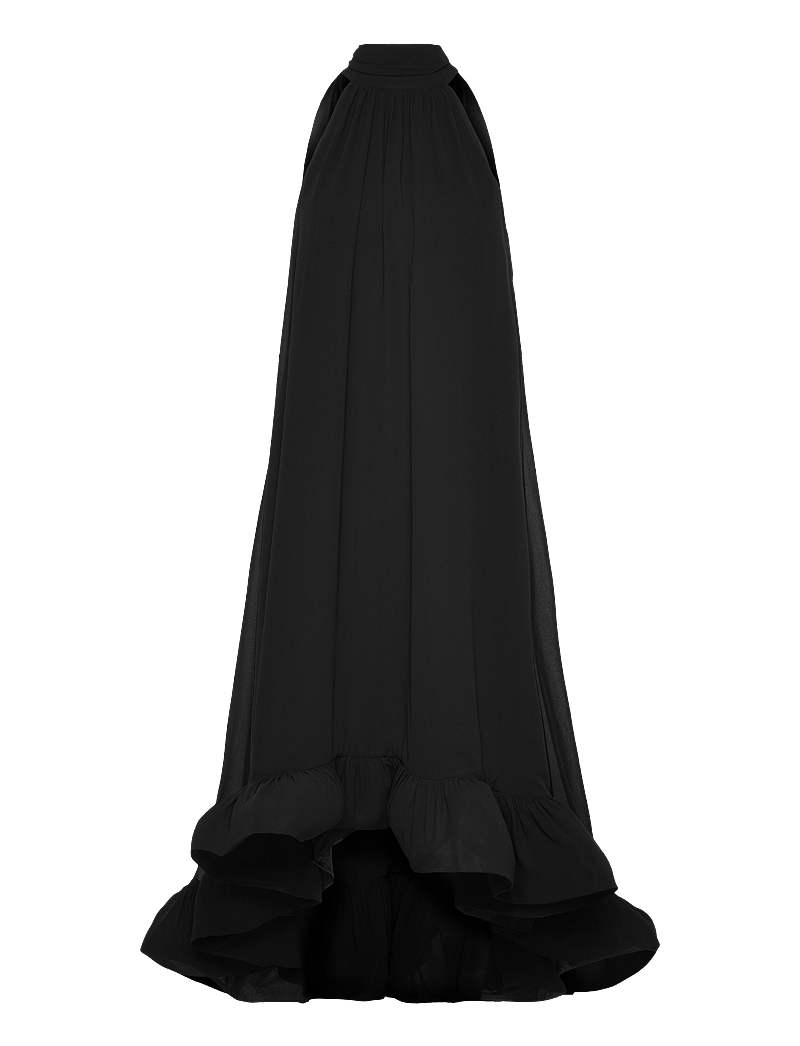 Malina - Sabrina Halterneck Ruffled Midi Dress - Õhtukleidid - black - 1