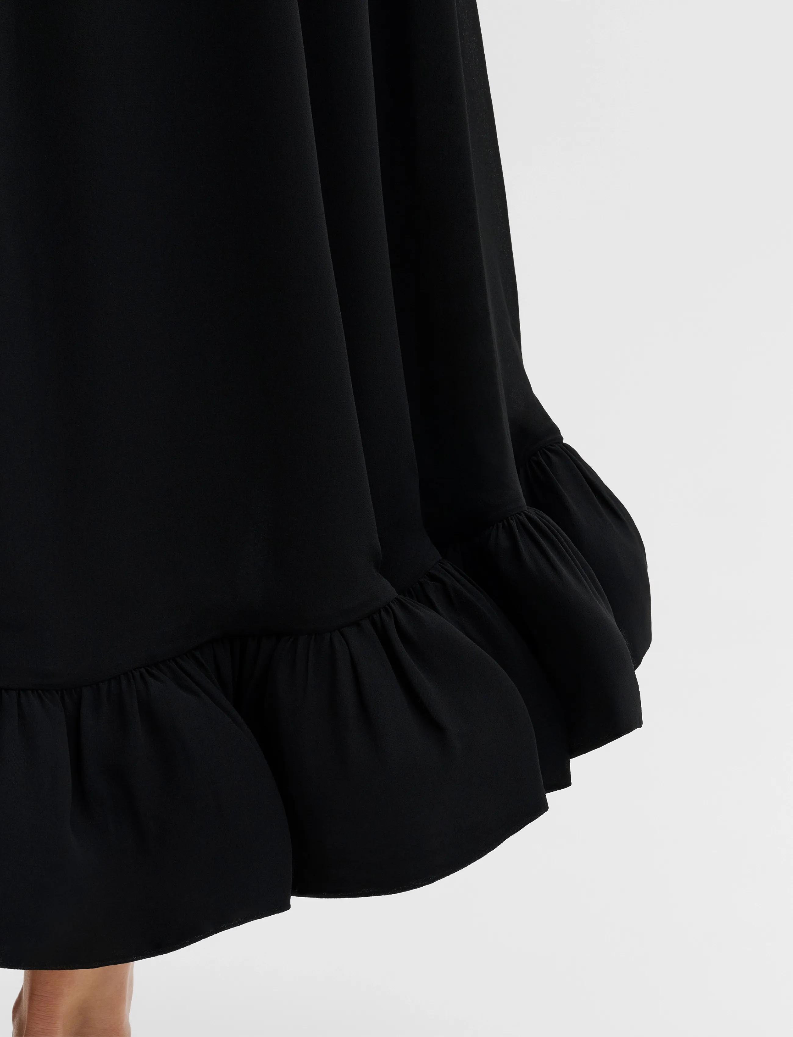Malina - Sabrina Halterneck Ruffled Midi Dress - premium styles - black - 4