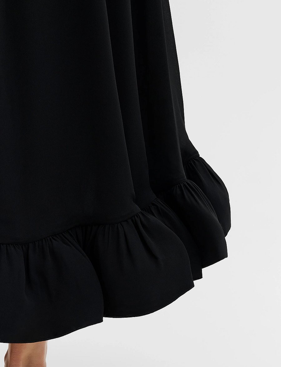 Malina - Sabrina halterneck ruffled maxi dress - abendkleider - black - 4