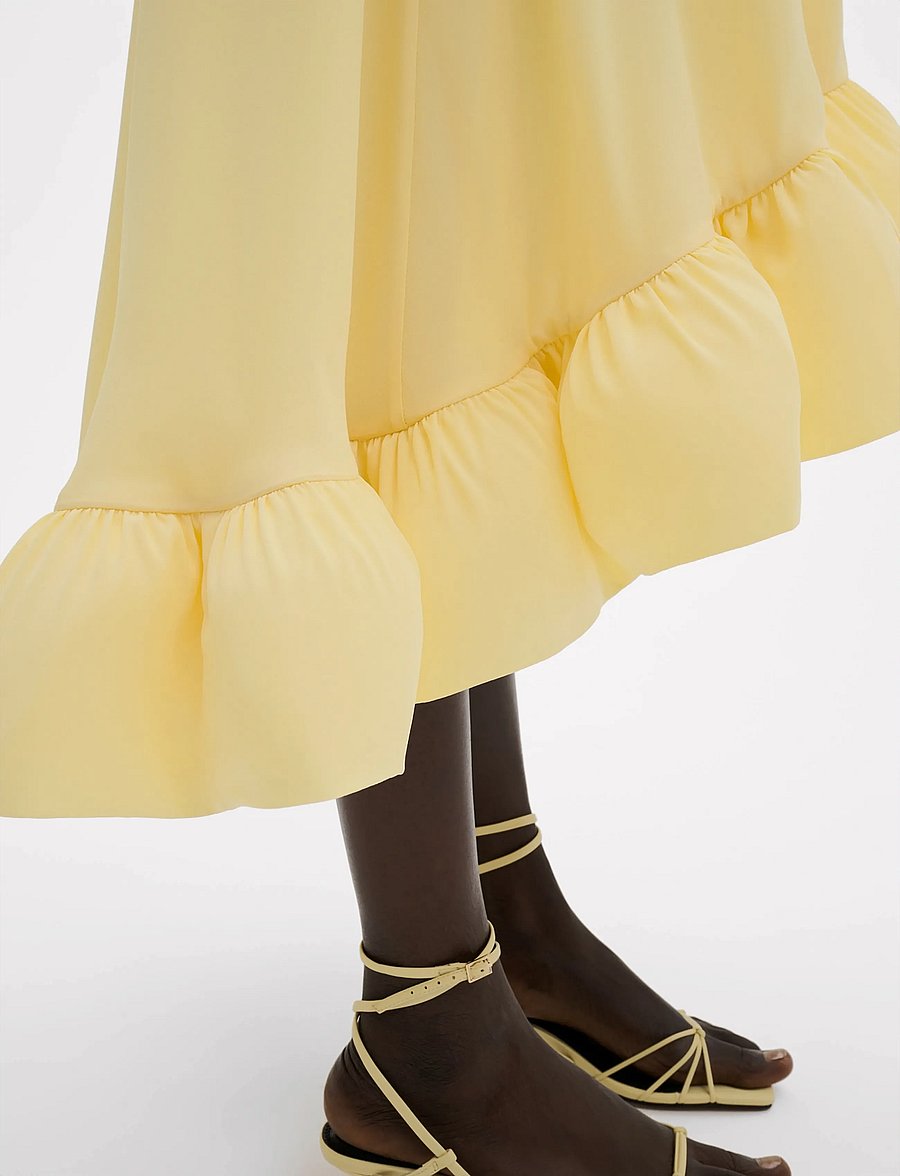 Malina - Sabrina halterneck ruffled maxi dress - sukienki wieczorowe - light lemon - 4