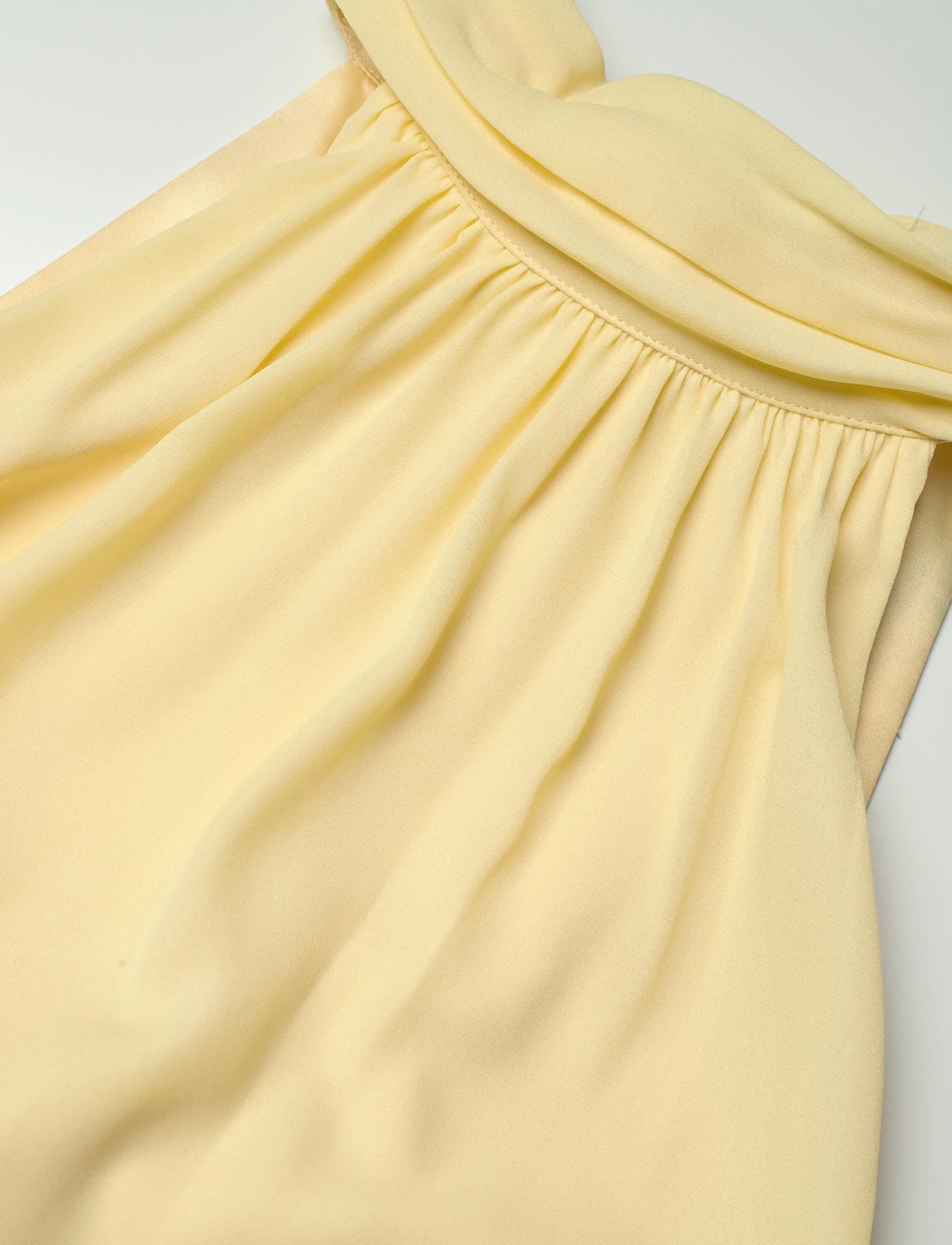 Malina - Sabrina Halterneck Ruffled Midi Dress - vakarinės suknelės - light lemon - 5
