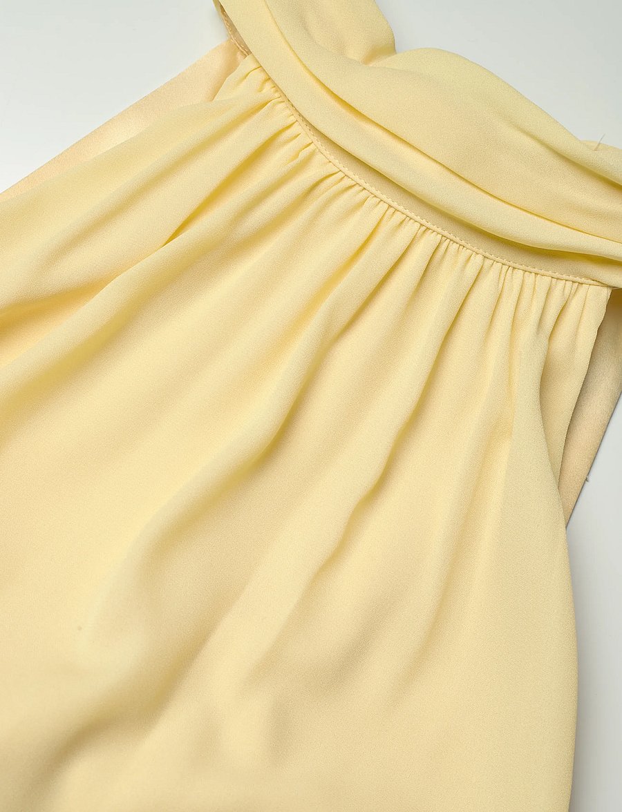Malina - Sabrina halterneck ruffled maxi dress - sukienki wieczorowe - light lemon - 5