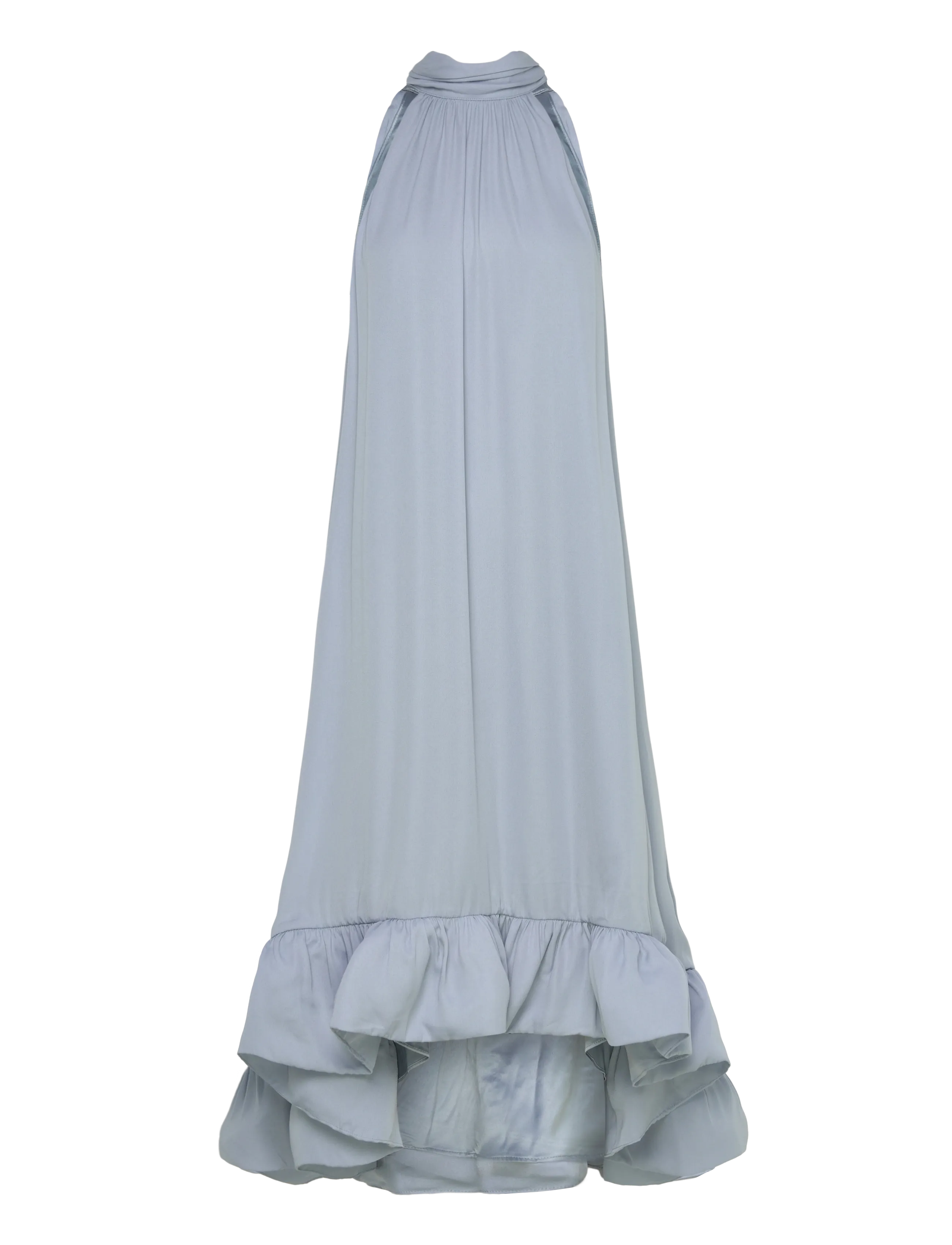 Malina Sabrina Halterneck Ruffled Midi Dress - Midi Dresses - SKY / blue