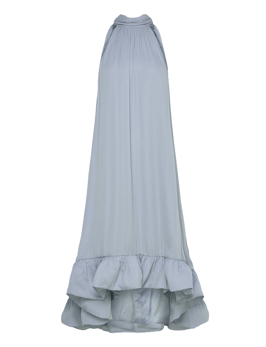 Malina - Sabrina Halterneck Ruffled Midi Dress - abendkleider - sky - 1