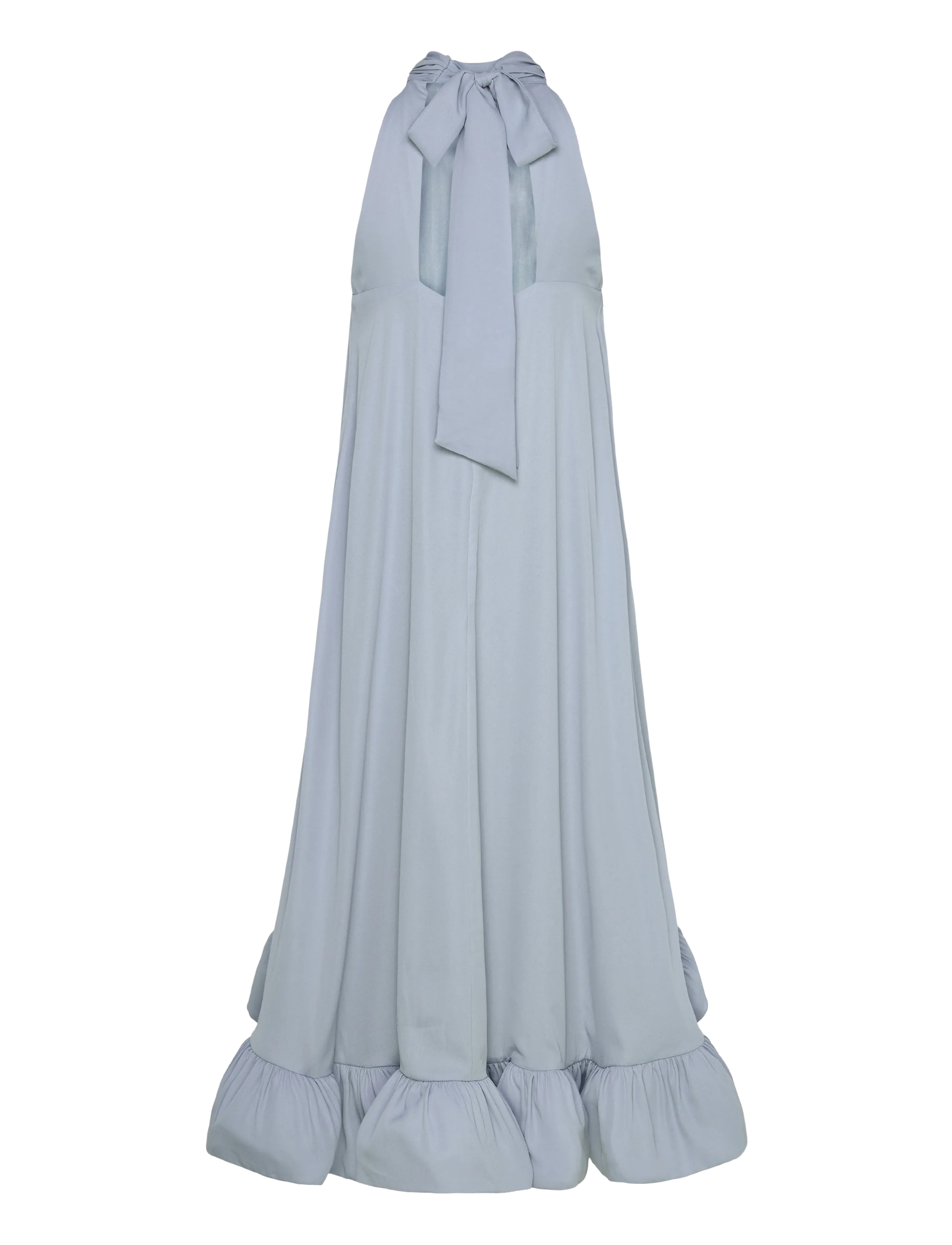 Malina - Sabrina Halterneck Ruffled Midi Dress - evening dresses - sky - 2