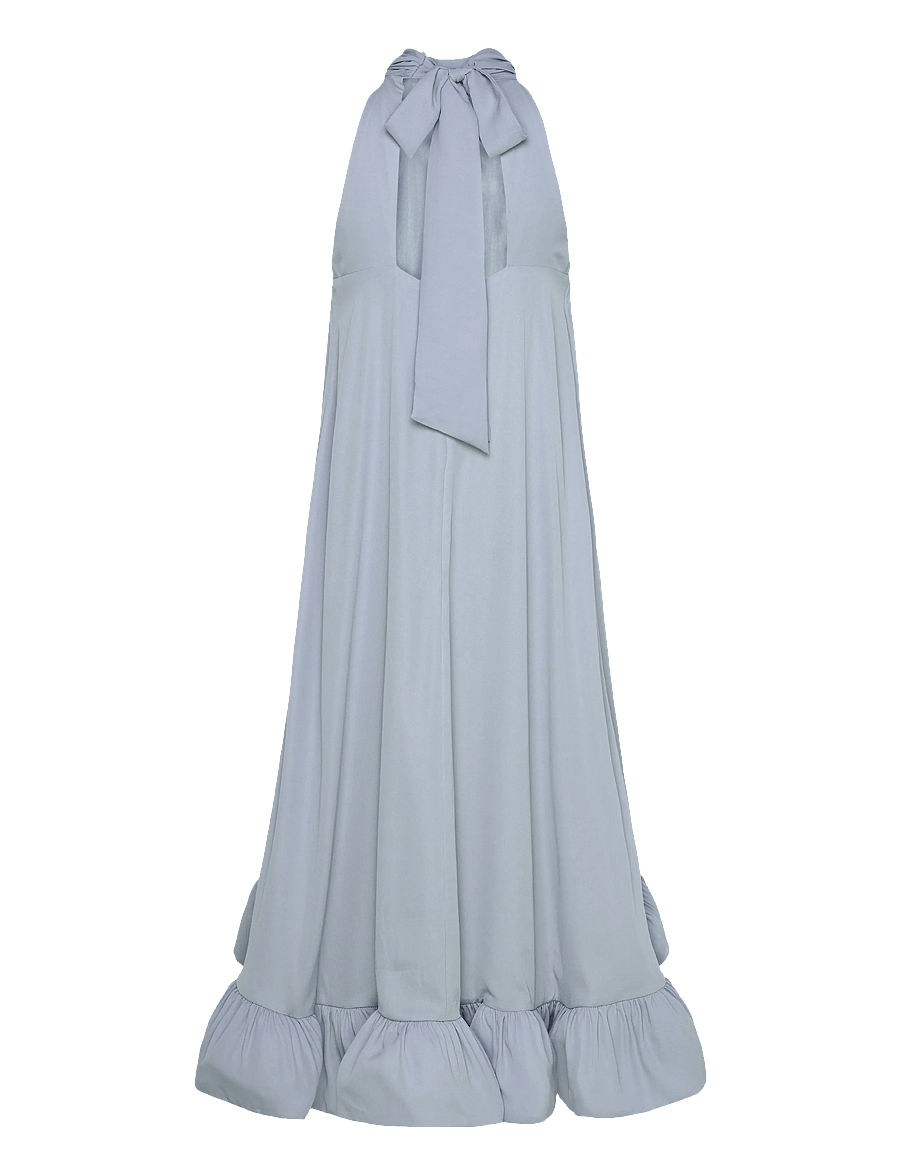 Malina - Sabrina Halterneck Ruffled Midi Dress - abendkleider - sky - 2
