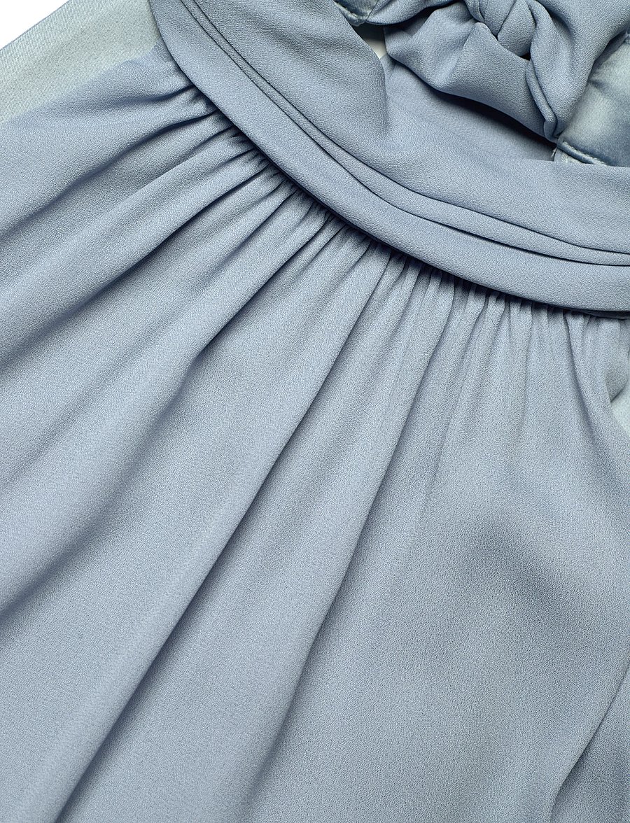 Malina - Sabrina Halterneck Ruffled Midi Dress - abendkleider - sky - 5