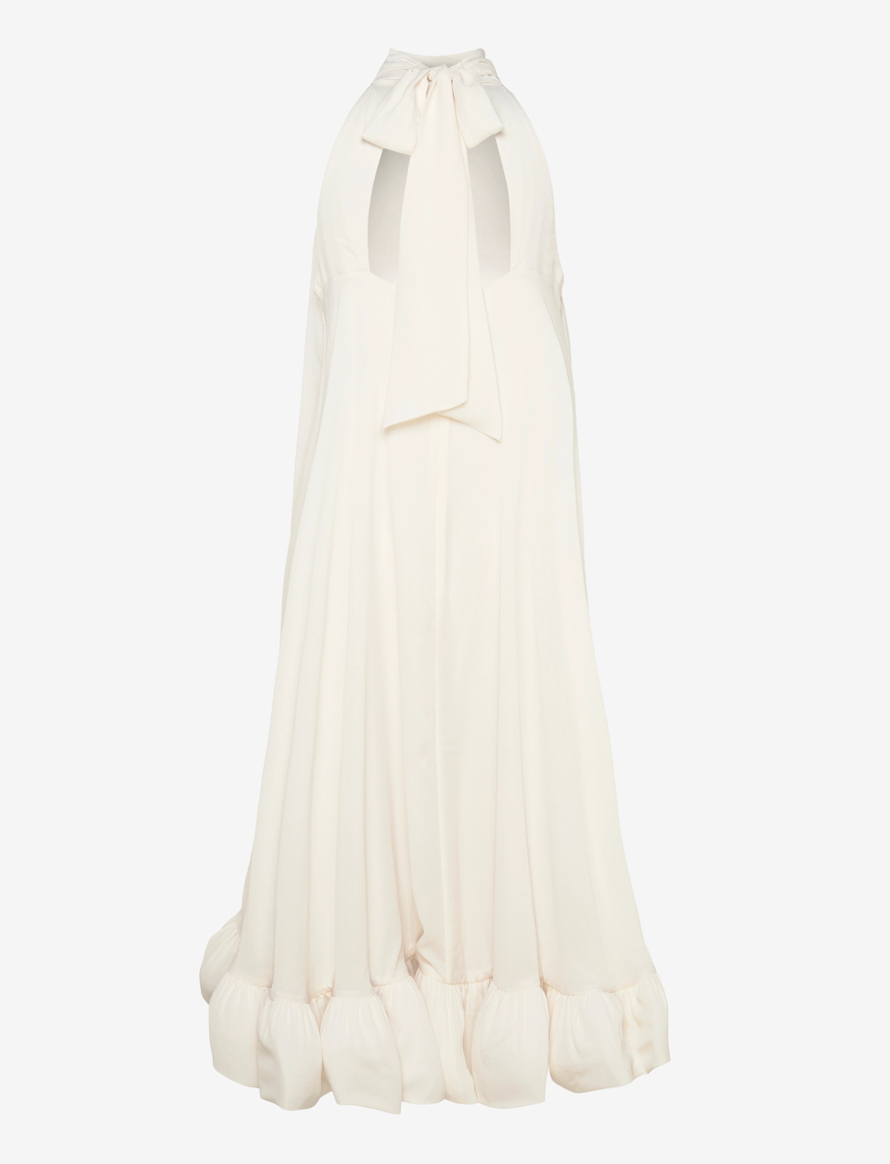 Malina - Sabrina Halterneck Ruffled Midi Dress - evening dresses - white - 2