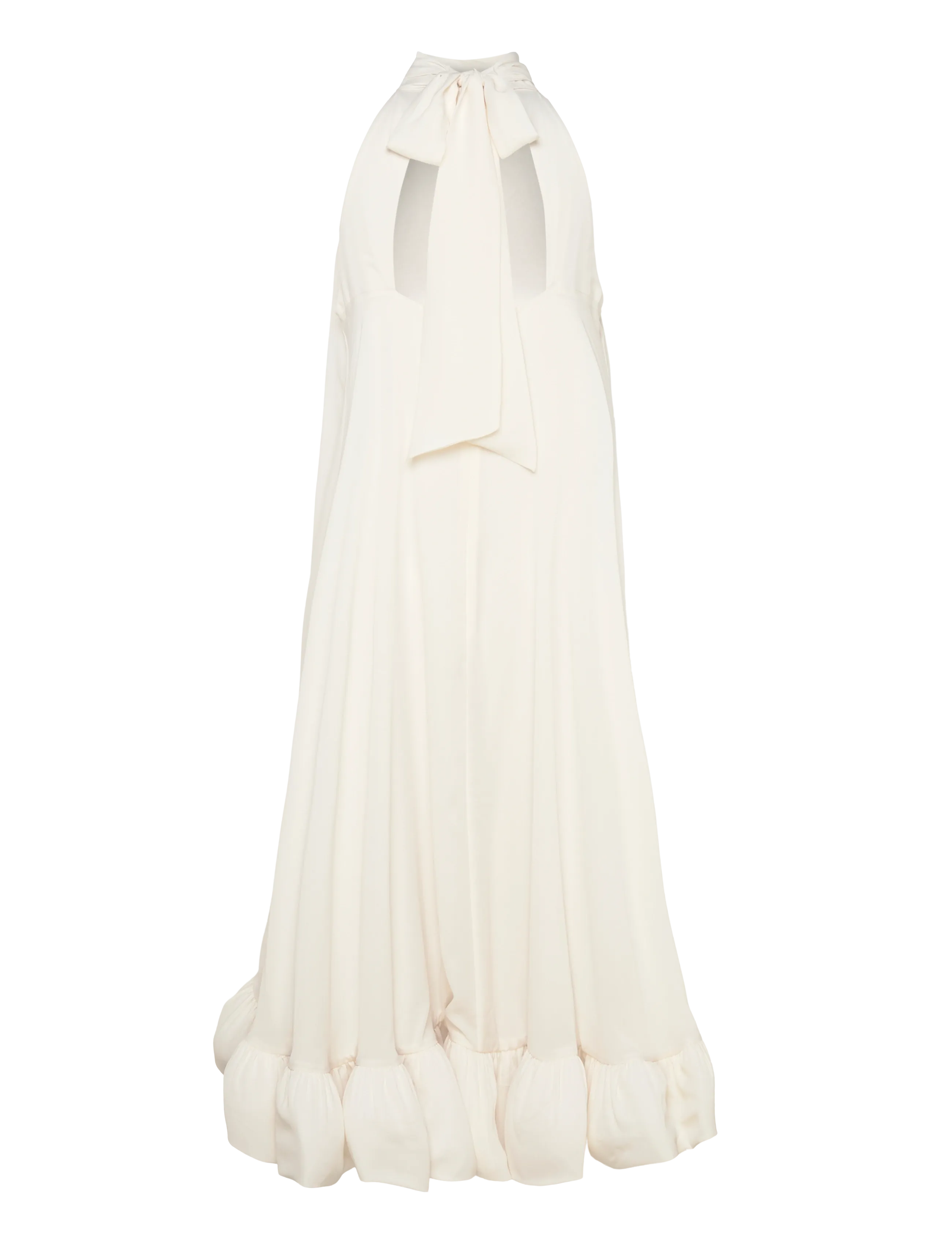 Malina - Sabrina Halterneck Ruffled Midi Dress - abendkleider - white - 2