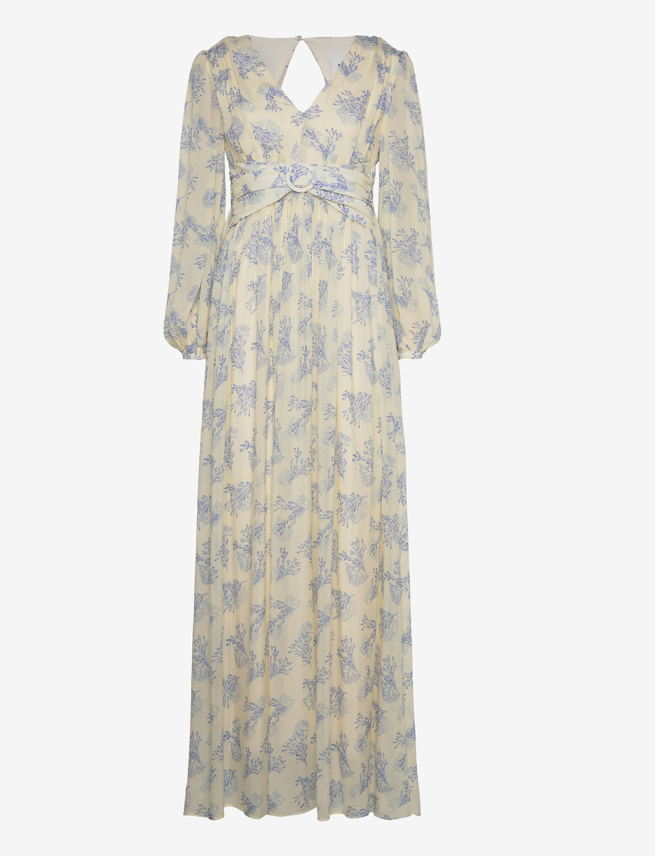 Malina - Gemma v-neck chiffon maxi dress - coral blue - 1