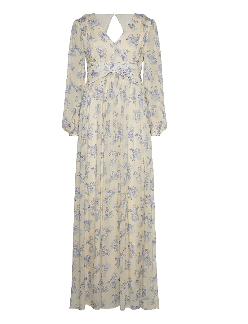 Malina - Gemma v-neck chiffon maxi dress - coral blue - 1